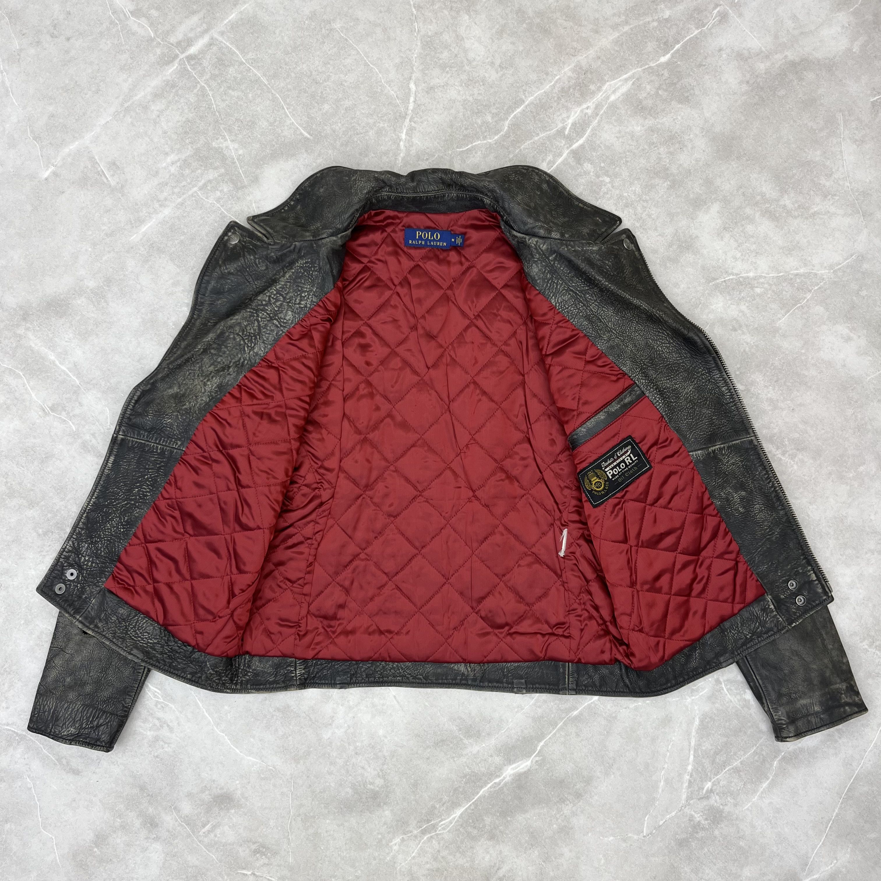 Polo Ralph Lauren Polo Ralph Lauren Moto Leather Jacket RL Mens Biker Jacket Size US M / EU 48-50 / 2 - 4 Thumbnail