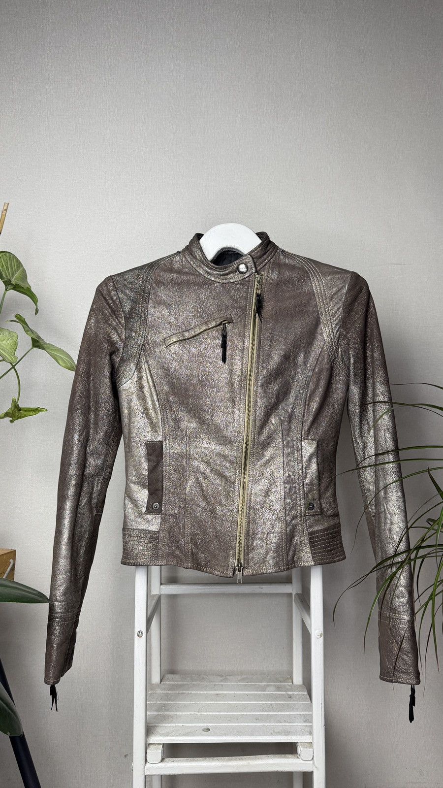 Le Grande Bleu (L.G.B.) Costume Connection Y2K Vintage asymmetric MotoLeather Jacket Size S / US 4 / IT 40 - 1 Thumbnail