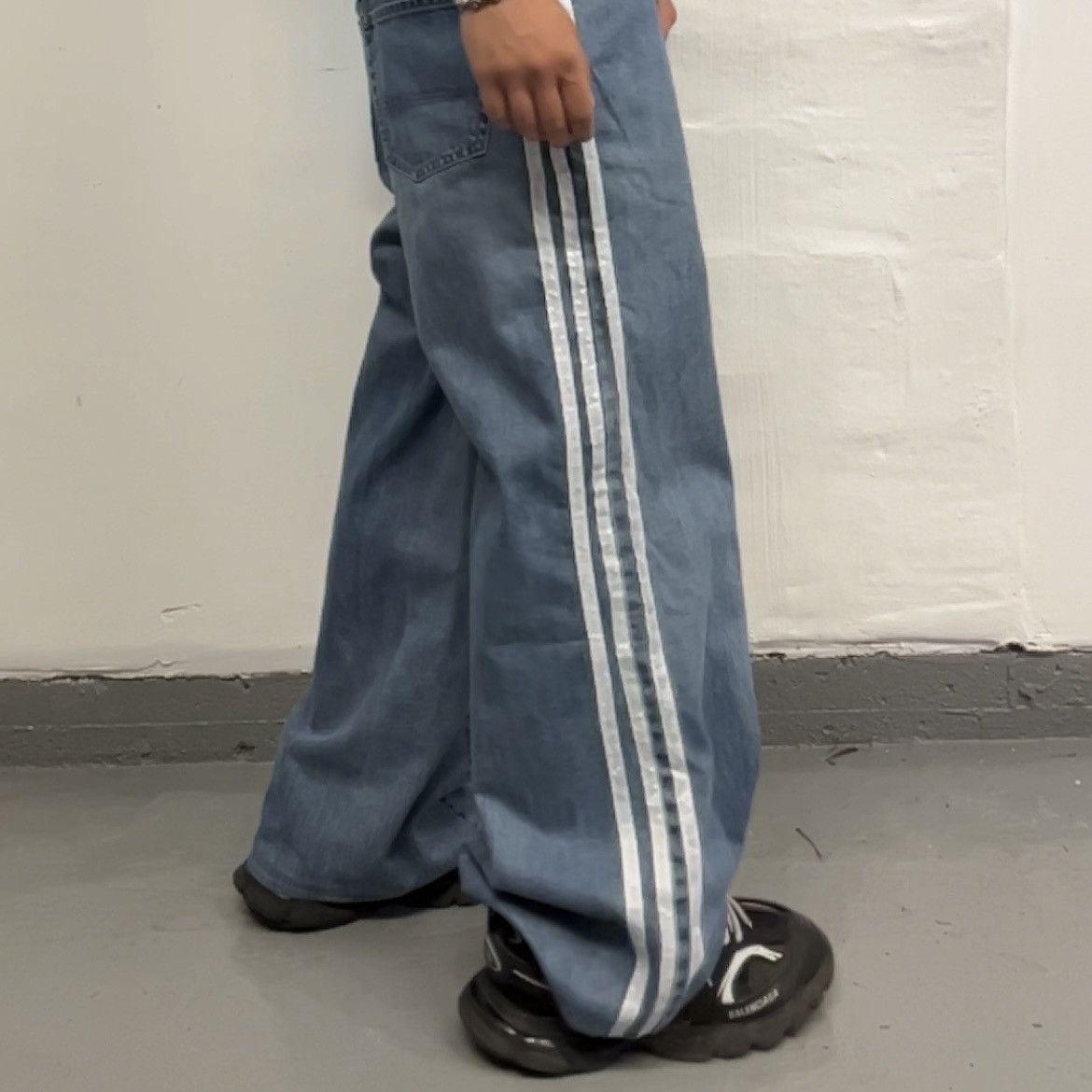 Handmade rew* adidas jeans Size US 34 / EU 50 - 1 Thumbnail
