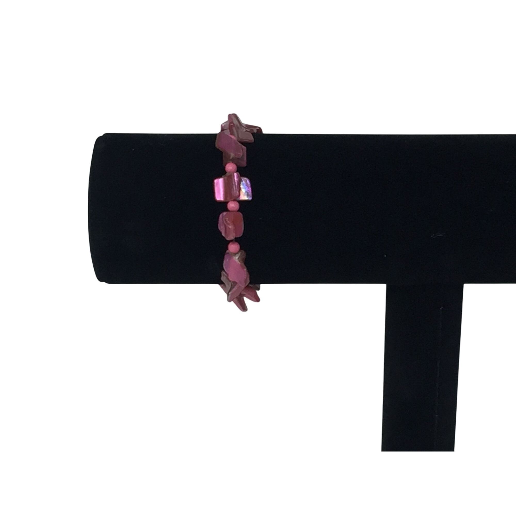 Other Women's Vibrant Pink Beaded Shell Stretchy Bracelet Size ONE SIZE - 8 Thumbnail