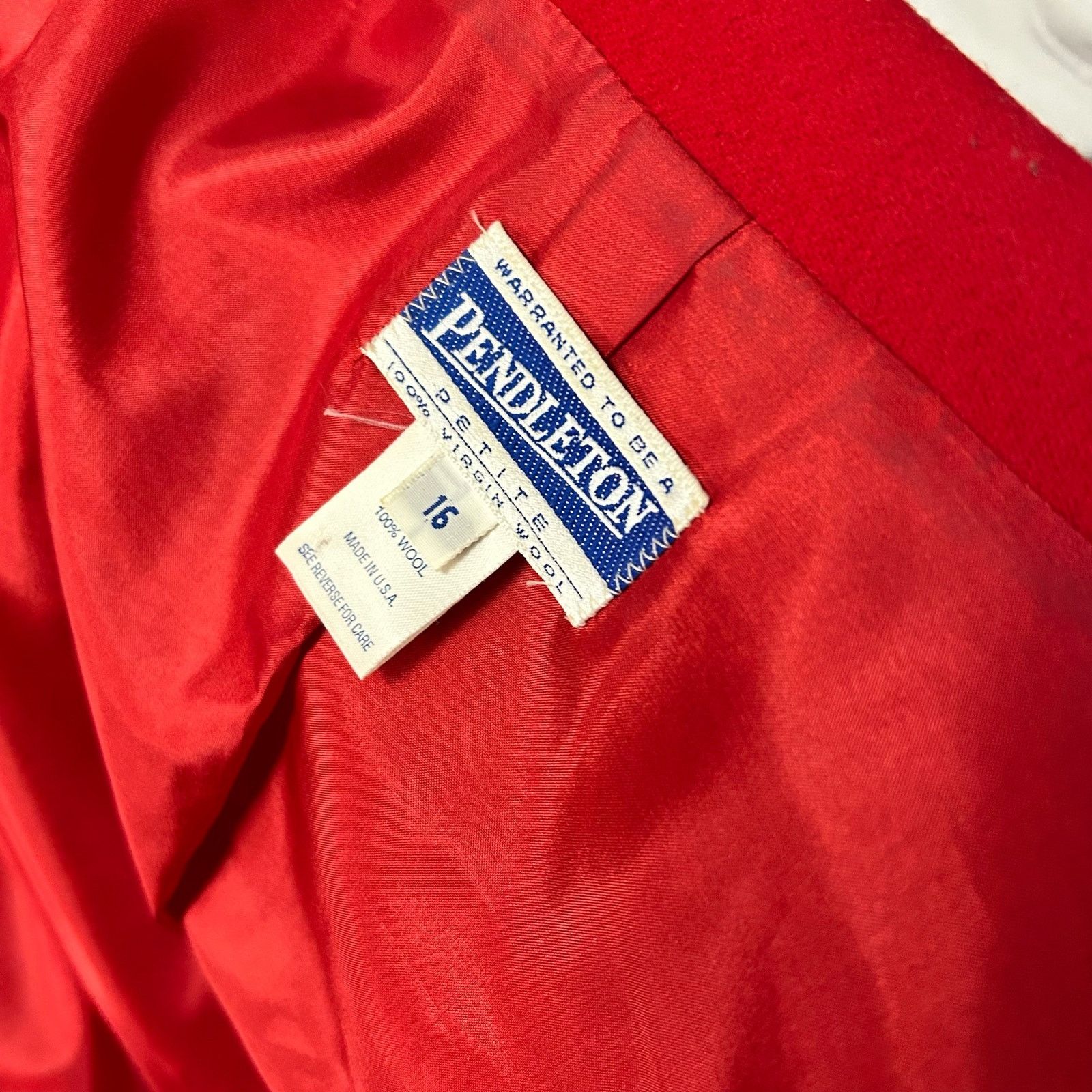 Pendleton × Vintage Vintage Pendleton Wool Blazer Red USA Made 16 Petite Size XXL / US 16-18 / IT 52-54 - 3 Thumbnail