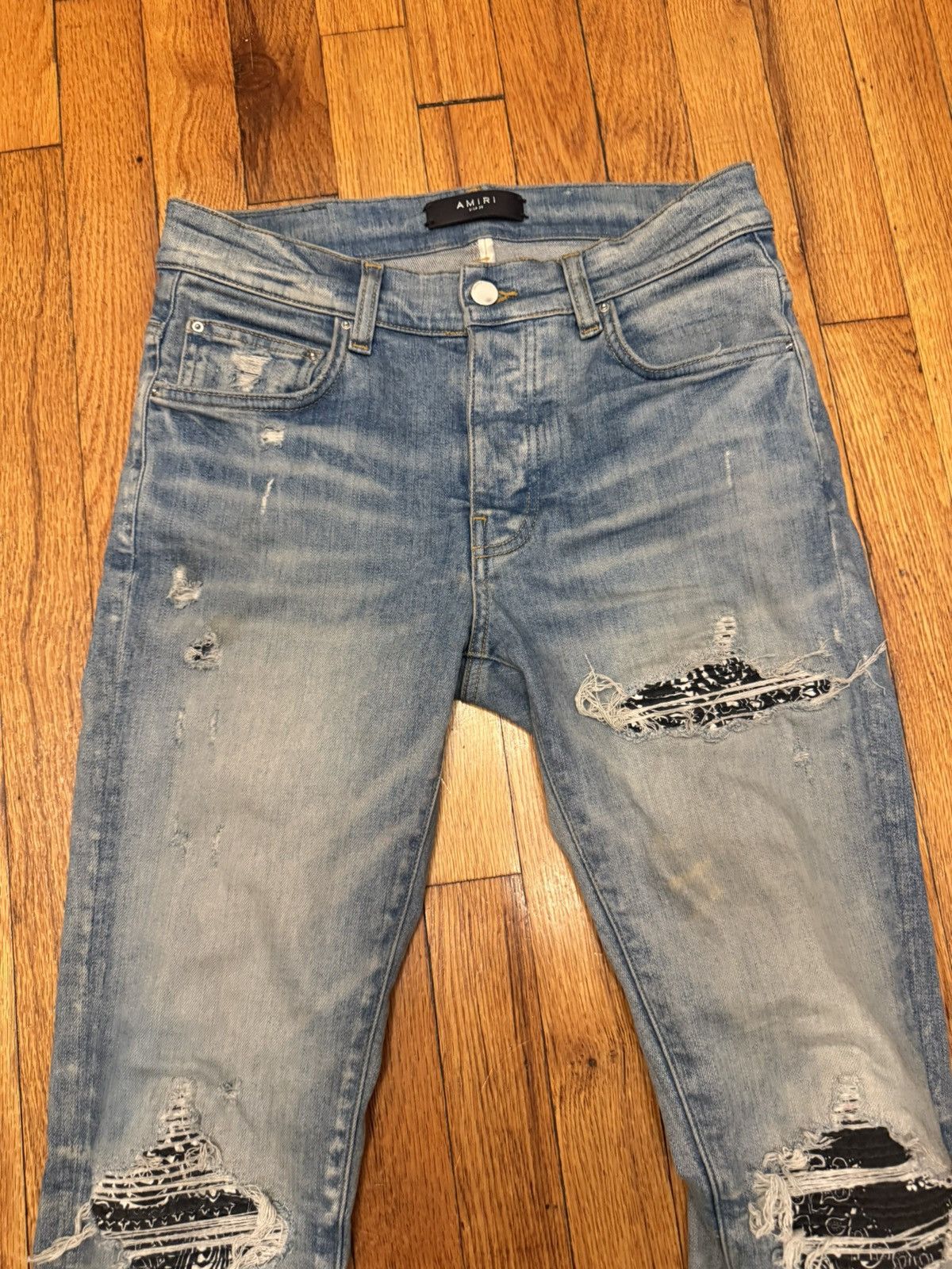 Amiri Amiri MX1 Black Patch Paisley Bandana Size 29 Size US 29 - 3 Thumbnail