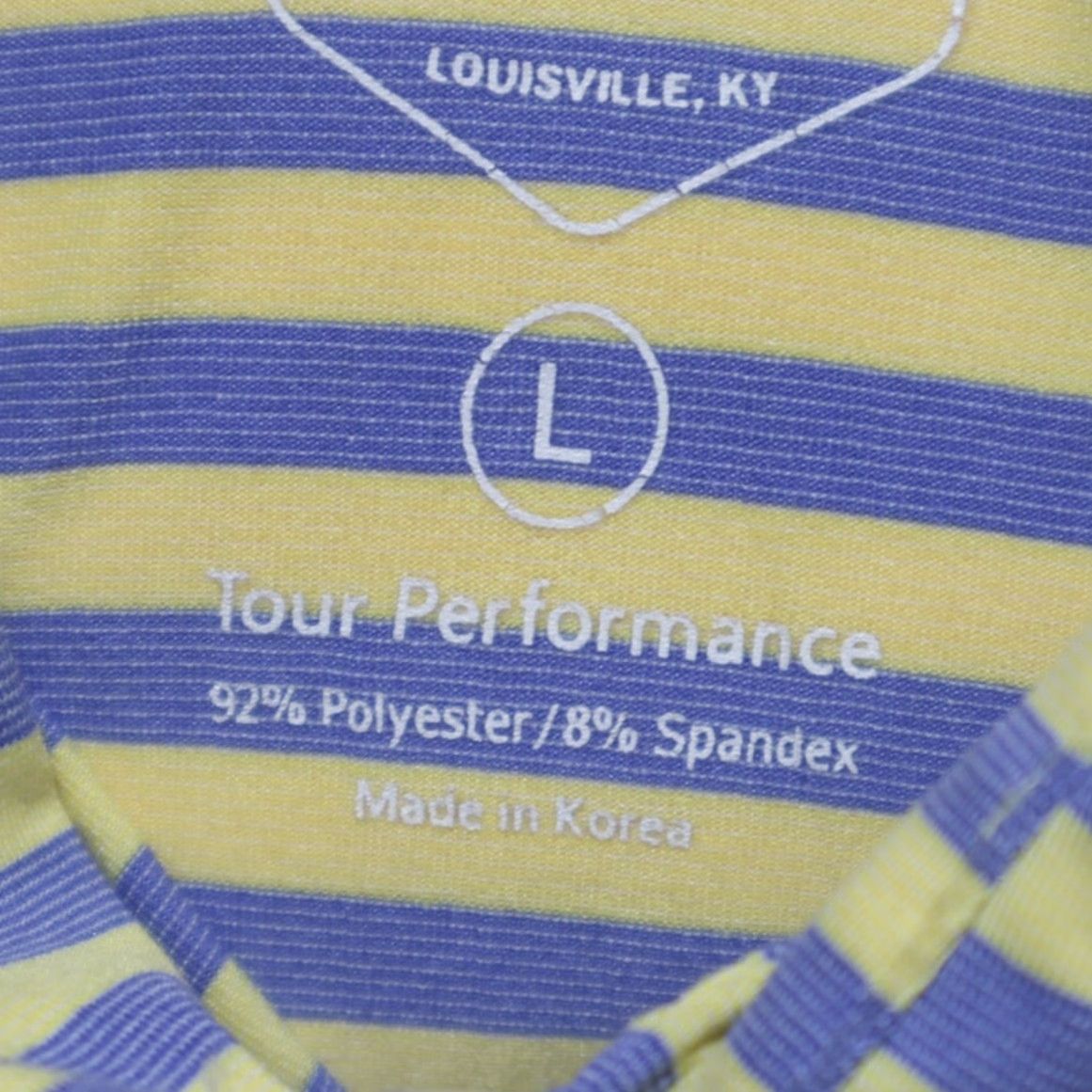 Vintage Pappy & Company Louisville KY Stretch Striped Polo Shirt Yellow Men's L Shirt Size US L / EU 52-54 / 3 - 6 Thumbnail