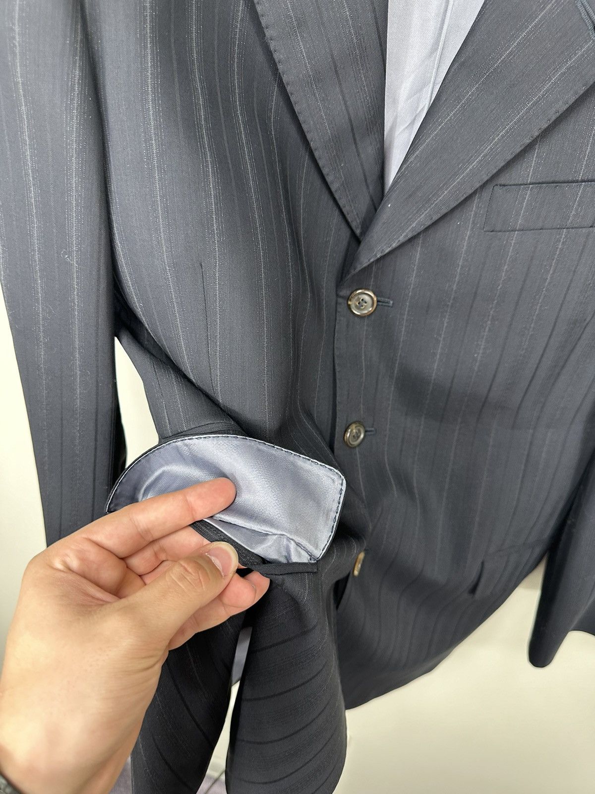 Paul Smith Paul Smith Navy Striped 3-Button Luxury Wool Blazer Size 42R - 8 Thumbnail