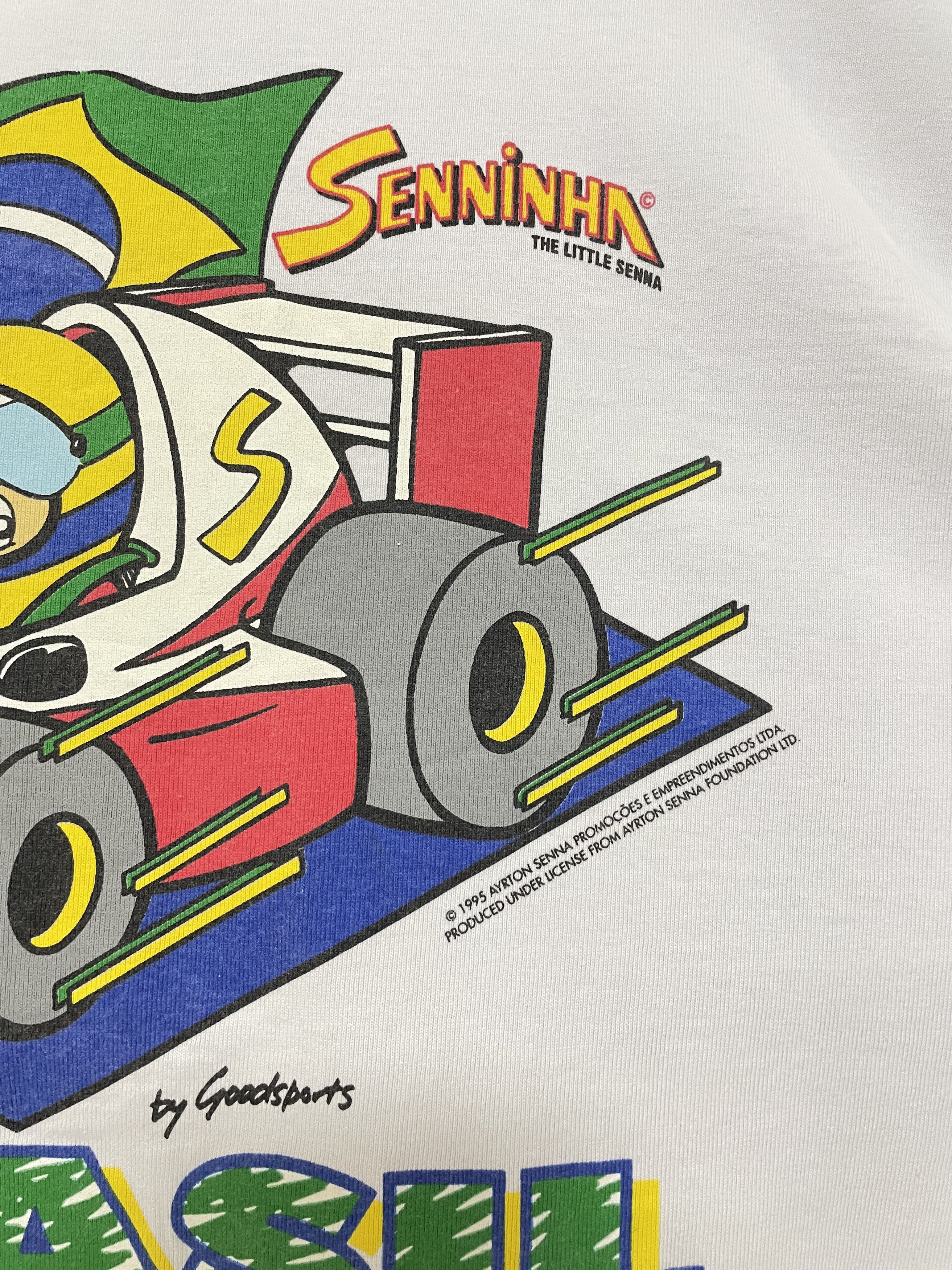 Formula 1 SENNINHA BRASIL F1 Ayrton Senna 1995 Vintage T-Shirt Tee Size US XL / EU 56 / 4 - 10 Thumbnail