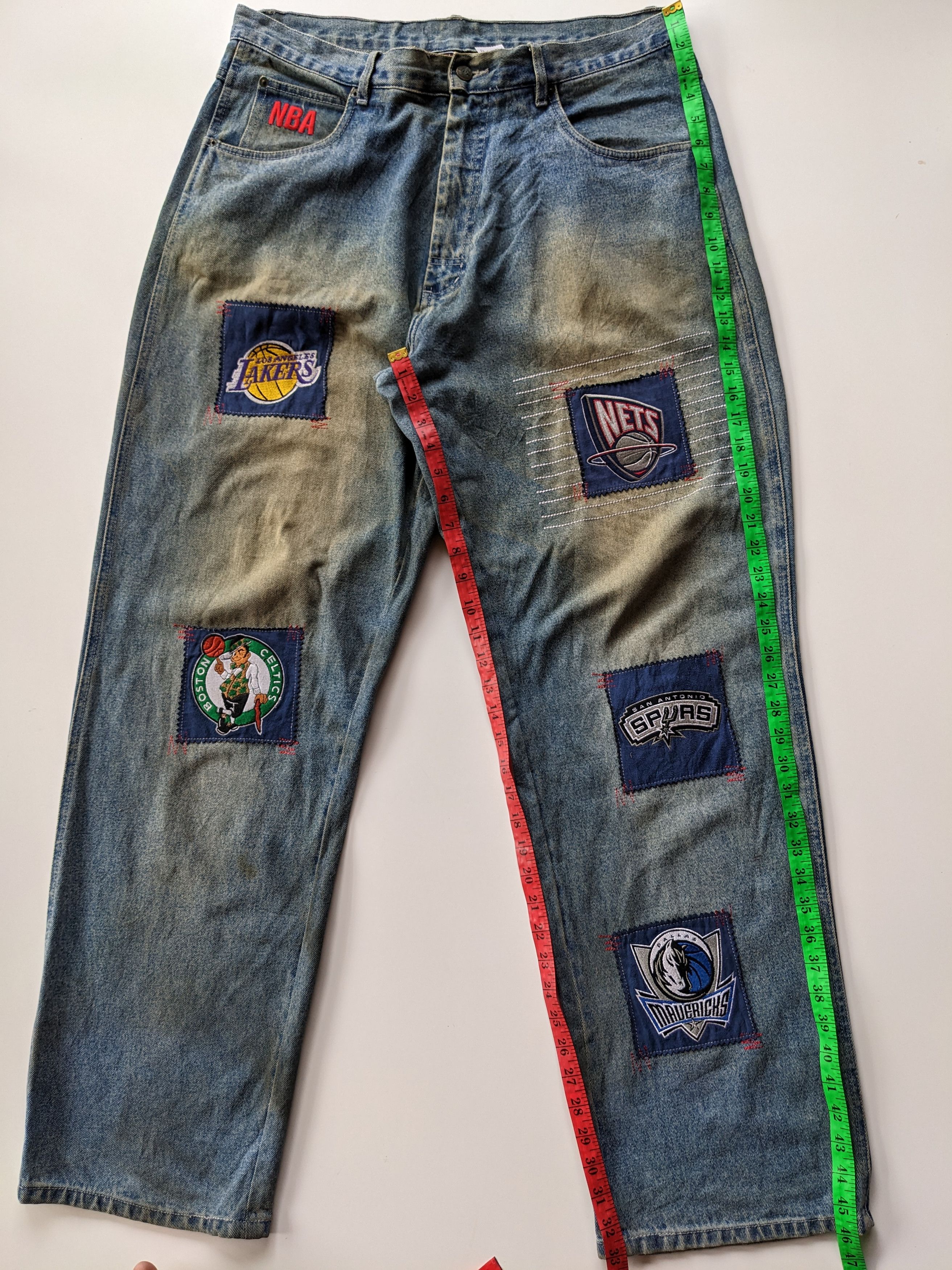 NBA × Vintage Vintage NBA baggy patchwork ballon jeans Size US 36 / EU 52 - 11 Thumbnail