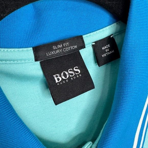 Hugo Boss Hugo Boss Paule 1 Slim Fit Luxury Cotton Polo Shirt Blue Gre Size US M / EU 48-50 / 2 - 2 Thumbnail