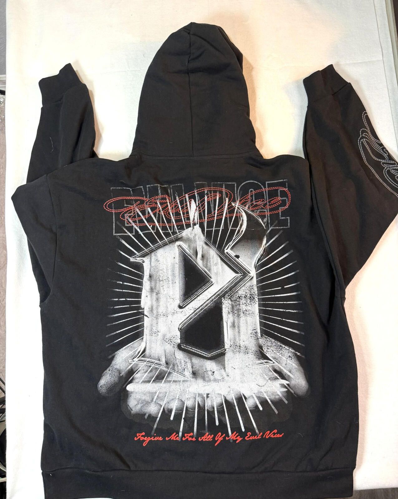Other Evil Vice Hoodie Mens 2XL Cross Rosary Gothic Streetwear NWT Size US XL / EU 56 / 4 - 3 Thumbnail