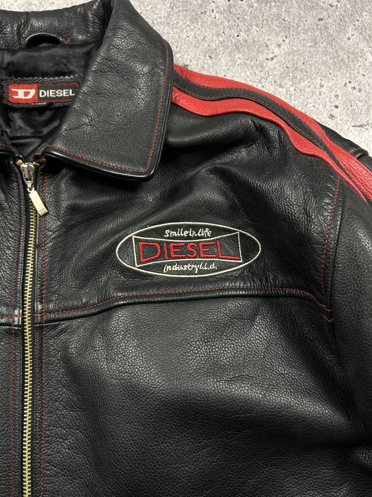 Diesel archive 00s leather biker jacket