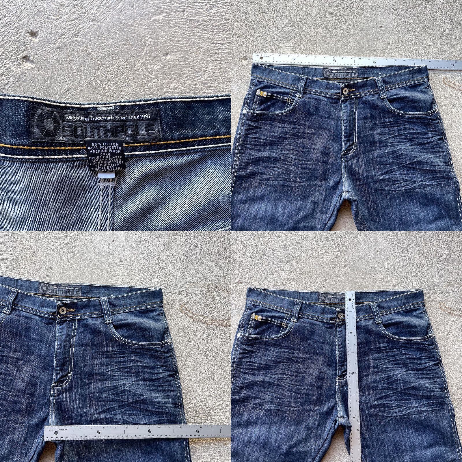 Southpole Vintage Southpole Jeans Mens 38x30 Blue Baggy Loose Denim Pants Stretch Y2K Size US 38 / EU 54 - 8 Thumbnail