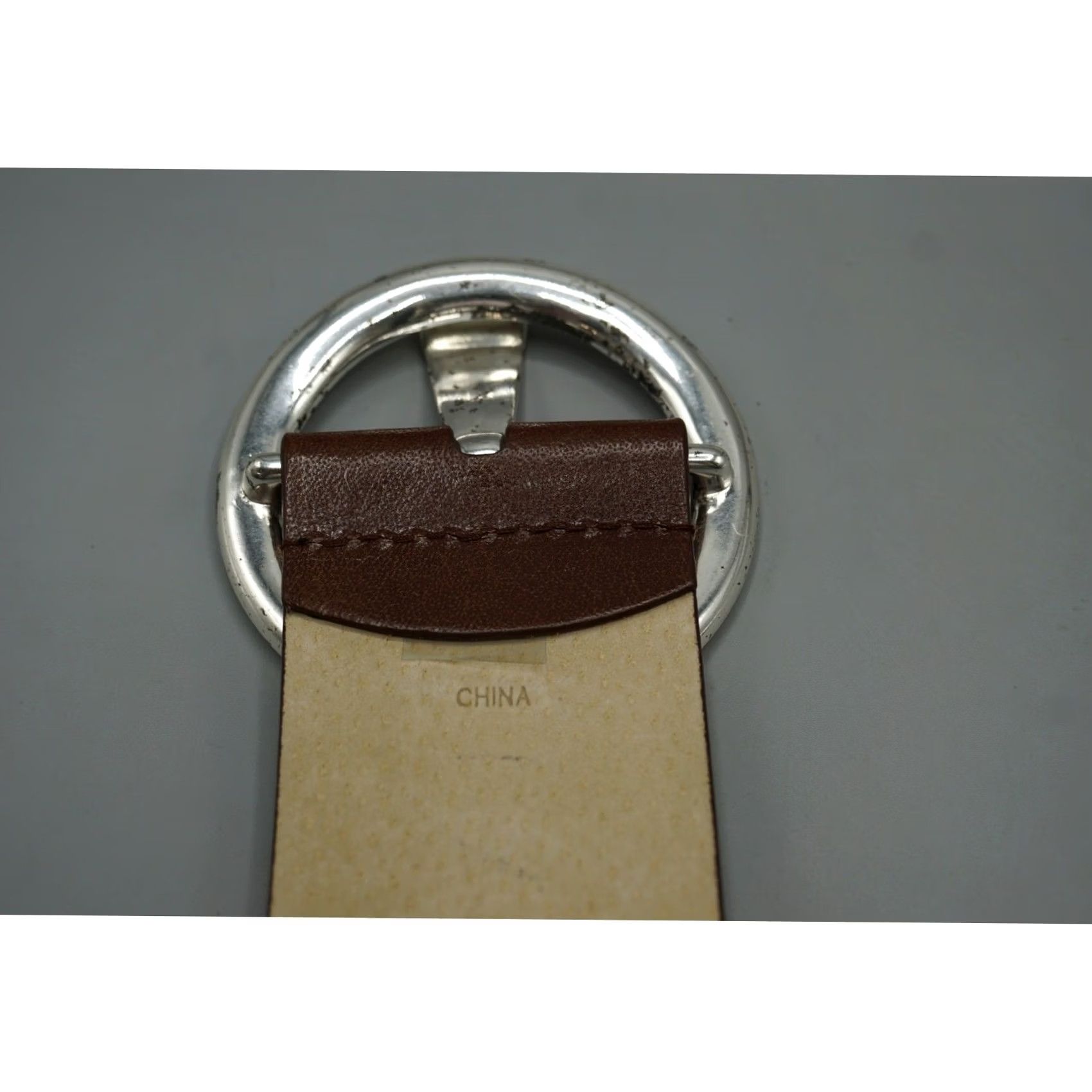 Michael Kors Michael Kors Brown Leather Wide Belt Silver Round Buckle Studded Small Women Size ONE SIZE - 4 Thumbnail