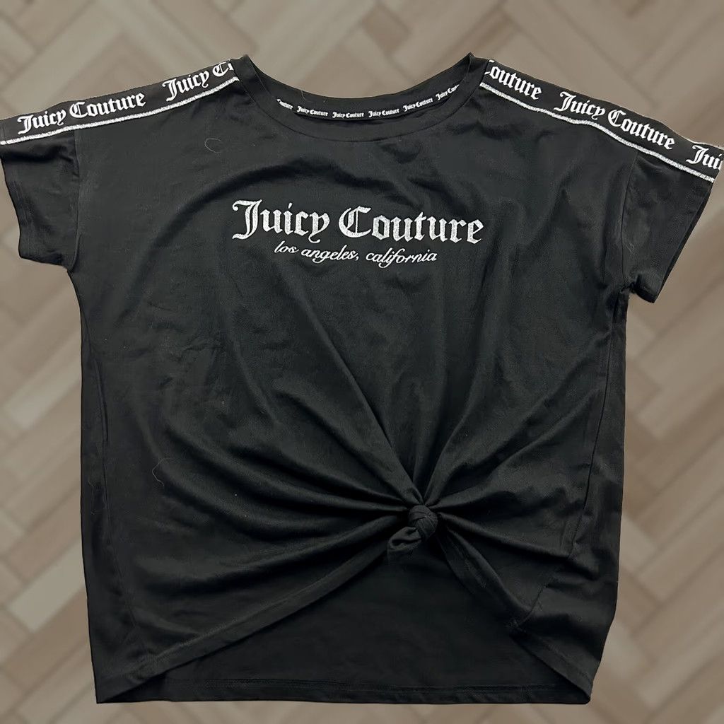 Juicy Couture Juicy Couture T-Shirt Short Sleeve Tie Front Black Women L Basic Oversized Shirt Womens XXL Size L / US 10 / IT 46 - 1 Thumbnail