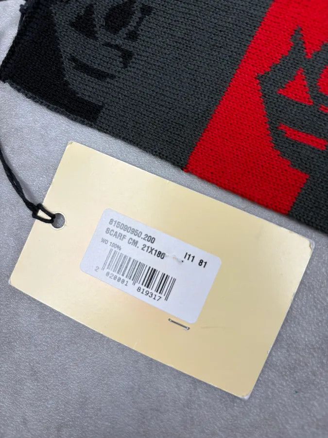 John Galliano John Galliano Gothic Script Grey & Red Scarf Size ONE SIZE - 5 Thumbnail