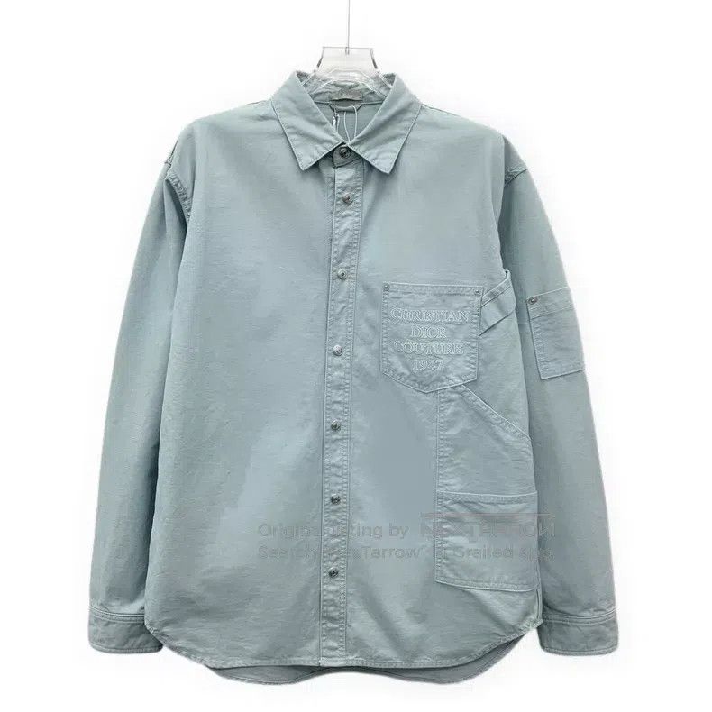 Dior Dior Size 38 24 blue letter embroidery cotton lapel single- Size US XXS / EU 40 - 1 Thumbnail