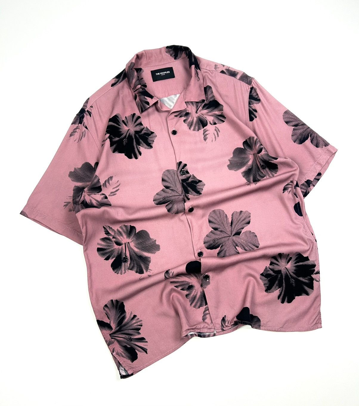 The Kooples rare The Kooples Pink Floral Hawaiian Shirt Y2k Size US S / EU 44-46 / 1 - 2 Thumbnail