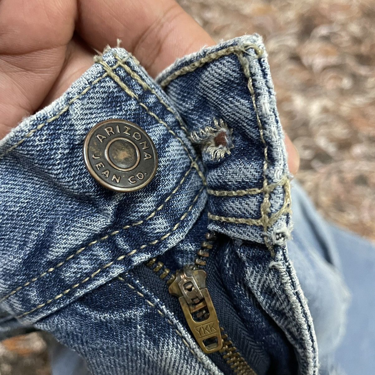 Arizona Jean Co. 🔥Vintage Arizona Jean Ripped Distress Carpenter Denim Jeans Size US 35 - 13 Thumbnail