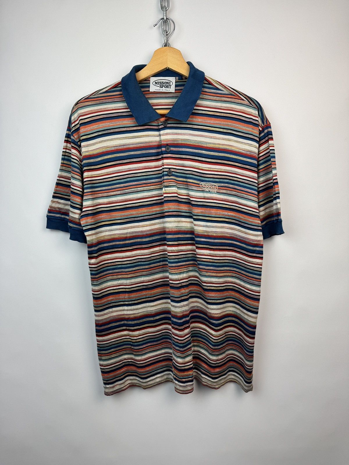 Missoni 90s Missoni Sport Italian Striped Multicolour Polo Tee Size US M / EU 48-50 / 2 - 1 Thumbnail