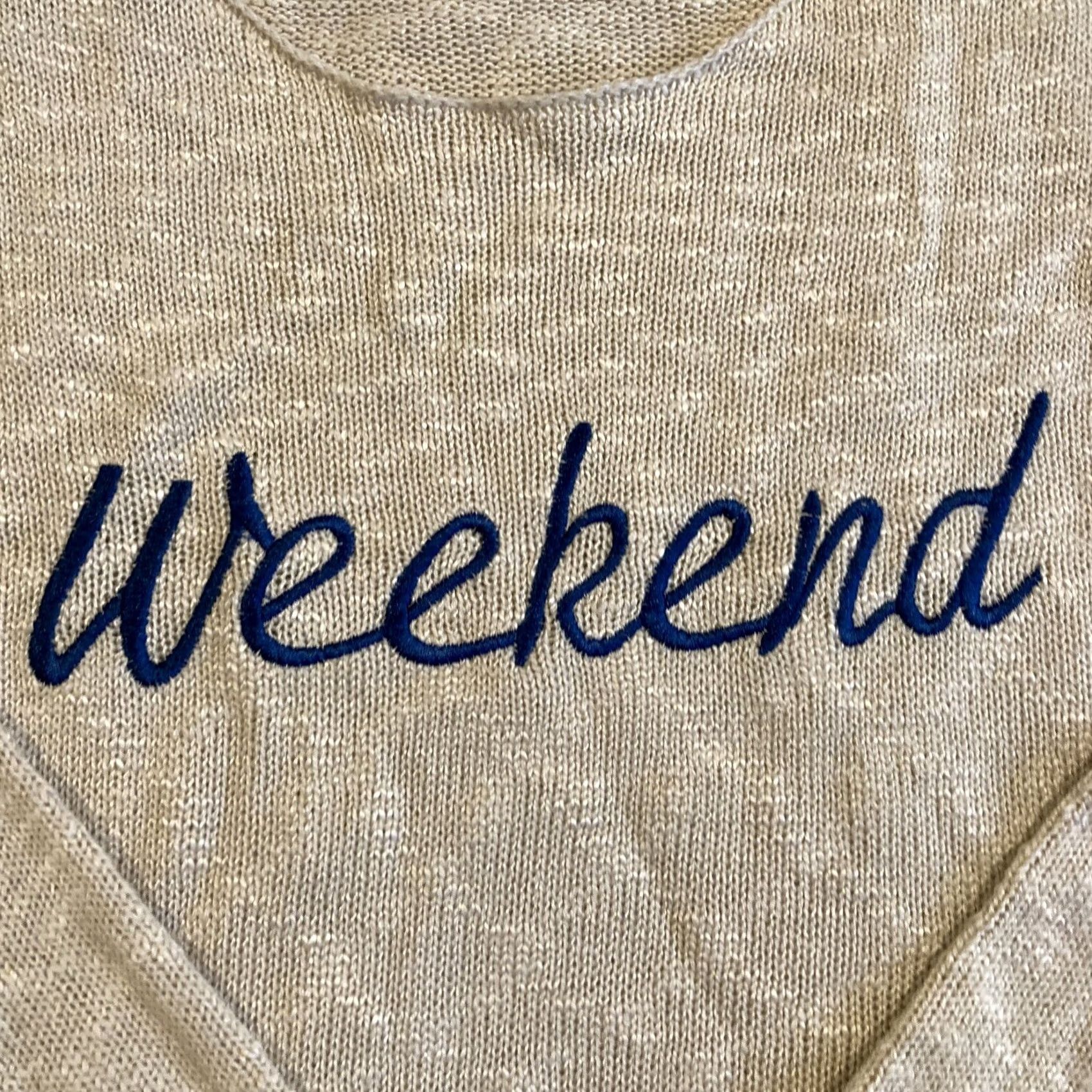 Vintage hem & thread WEEKEND Pullover Crew Neck Long Sleeve Sweater L Ivory Women Regular Knit Size L / US 10 / IT 46 - 2 Thumbnail