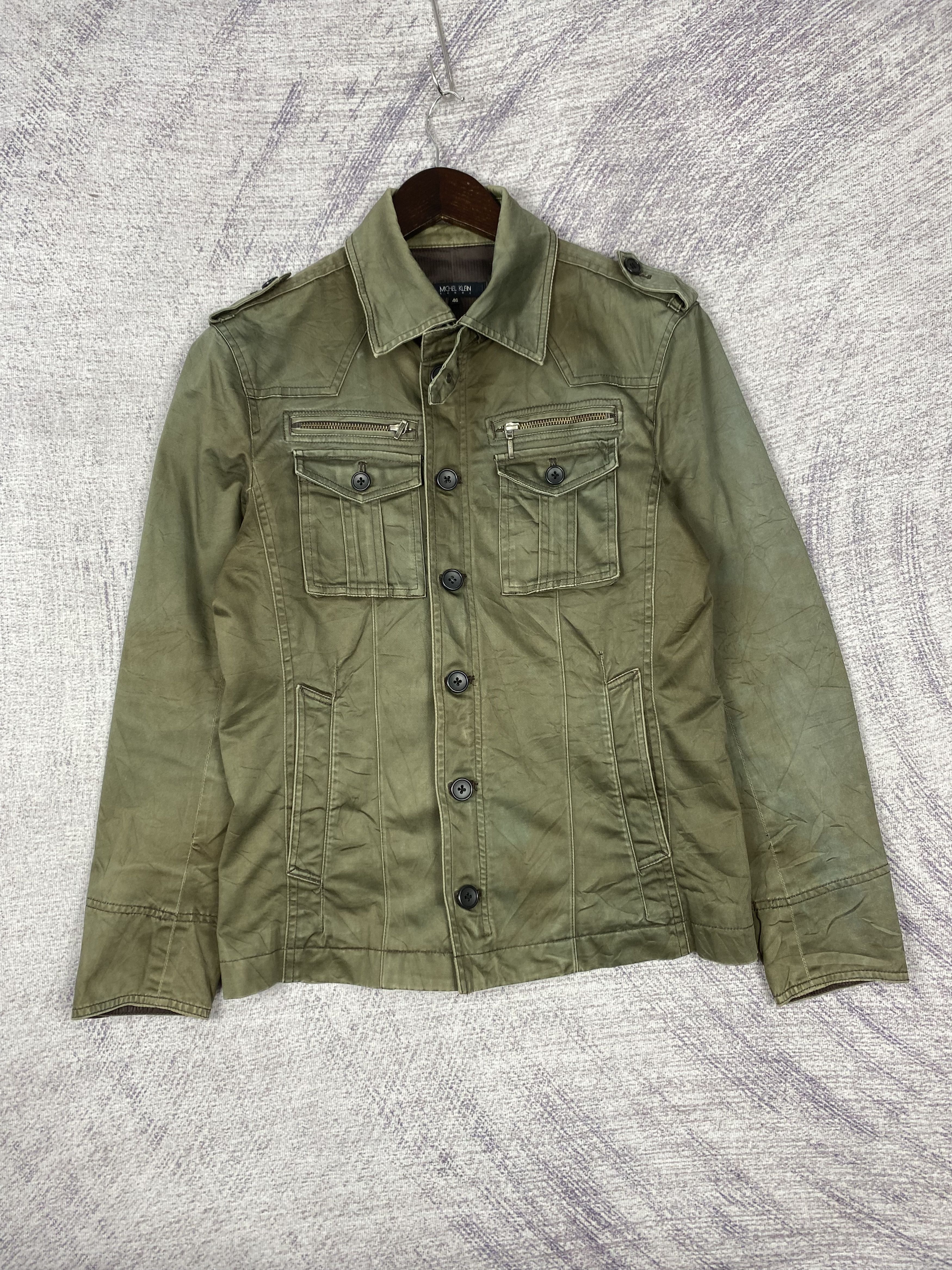 Michel Klein Vintage Michel Klein Homme Olive Green Utility Jacket Size US S / EU 44-46 / 1 - 1 Thumbnail