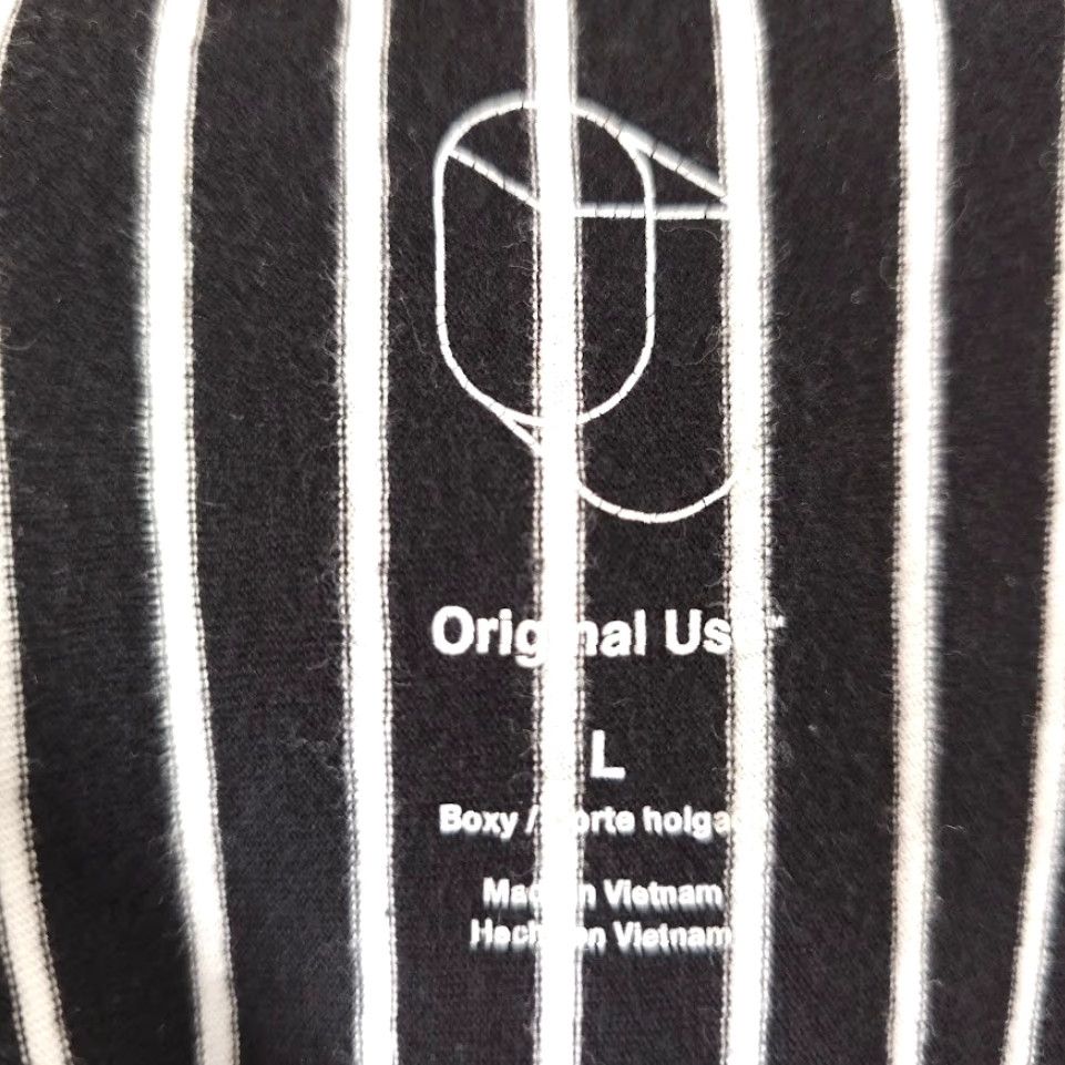 Vintage Original Use Striped T Shirt Mens L Black White OVERSIZED Fit Regular Cotton Crew Neck Short Sleeve Streetwear Y2K Size US L / EU 52-54 / 3 - 5 Thumbnail