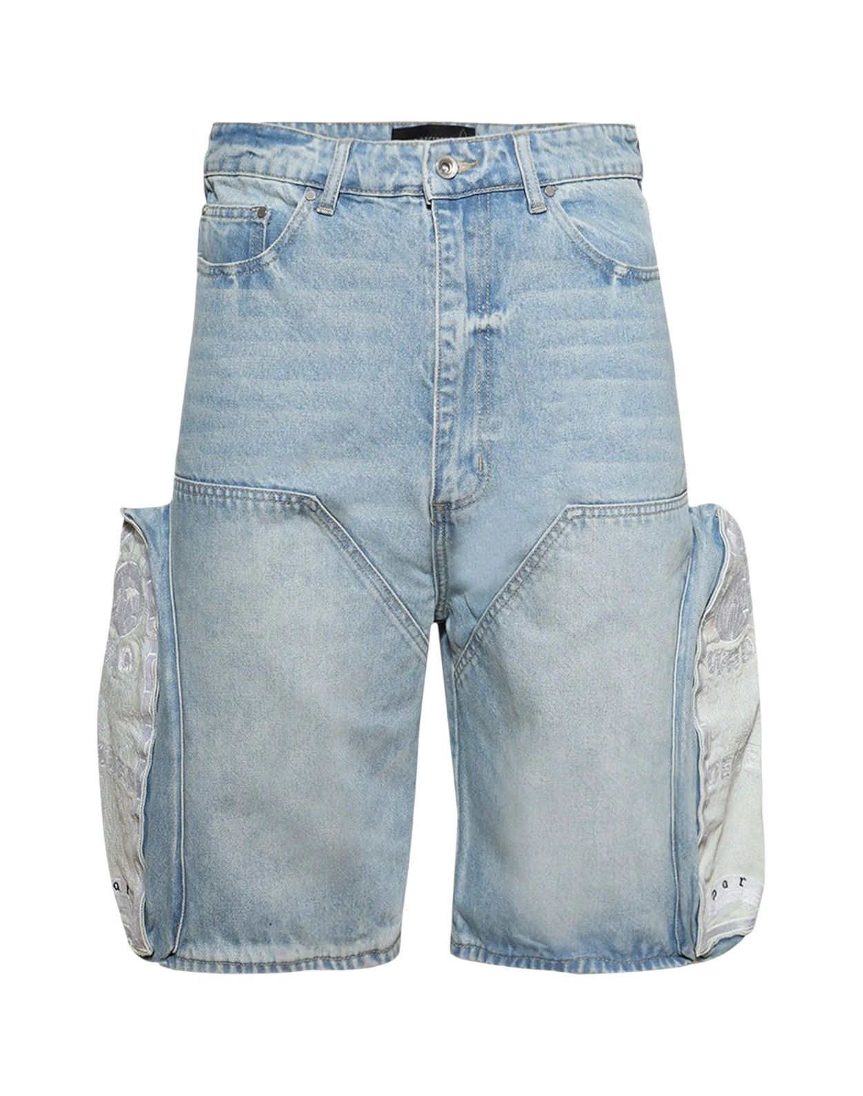 Who Decides War WDW 'Side Embroidery' Sky Blue Jean Shorts Size US 26 / EU 42 - 1 Preview