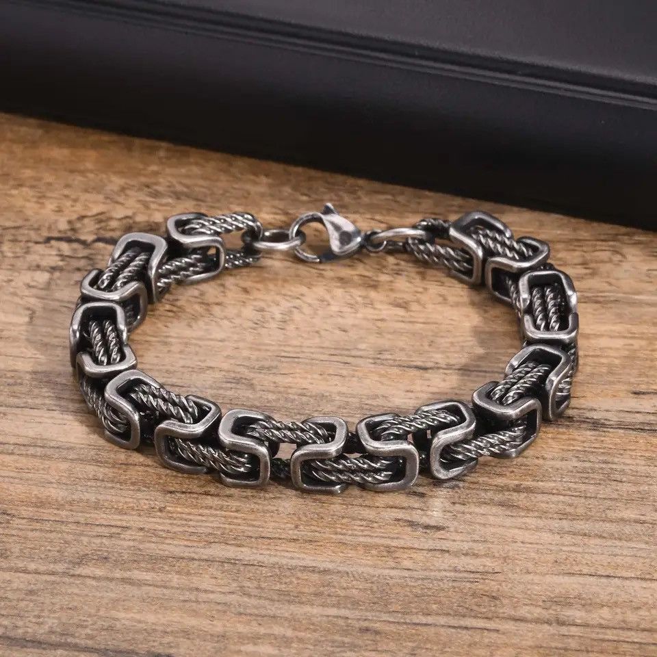 Jewelry Creative 8mm Stainless Steel Braided Link Wristband Bracelet Size ONE SIZE - 3 Thumbnail