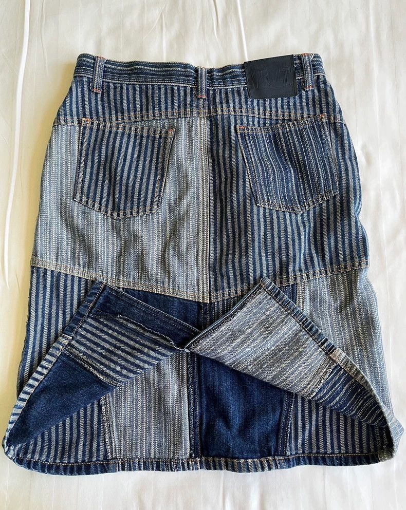 Walter Van Beirendonck Walter Van Beirendonck Denim Skirt with Orange Details-2506 Size 23" - 8 Thumbnail