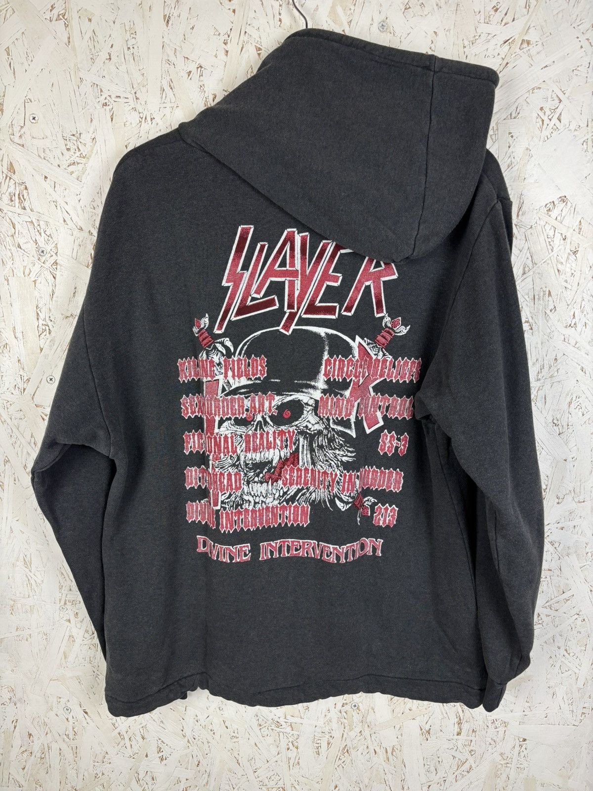 Band Tees 90s Slayer Divine Intervention 1994 Metal Band Hoodie ~M Size US M / EU 48-50 / 2 - 7 Thumbnail