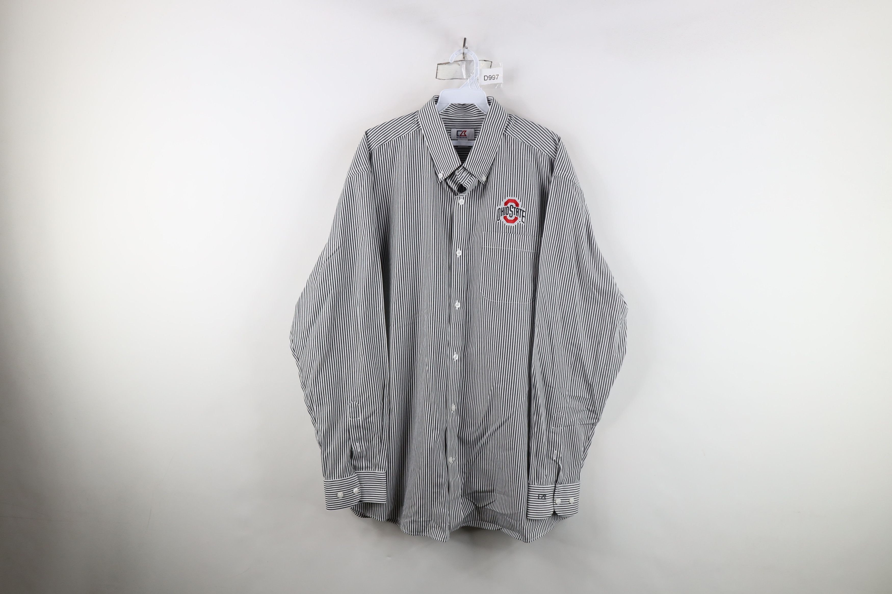 Vintage Vintage 90s Ohio State University Striped Button Down Shirt Size US XL / EU 56 / 4 - 1 Thumbnail