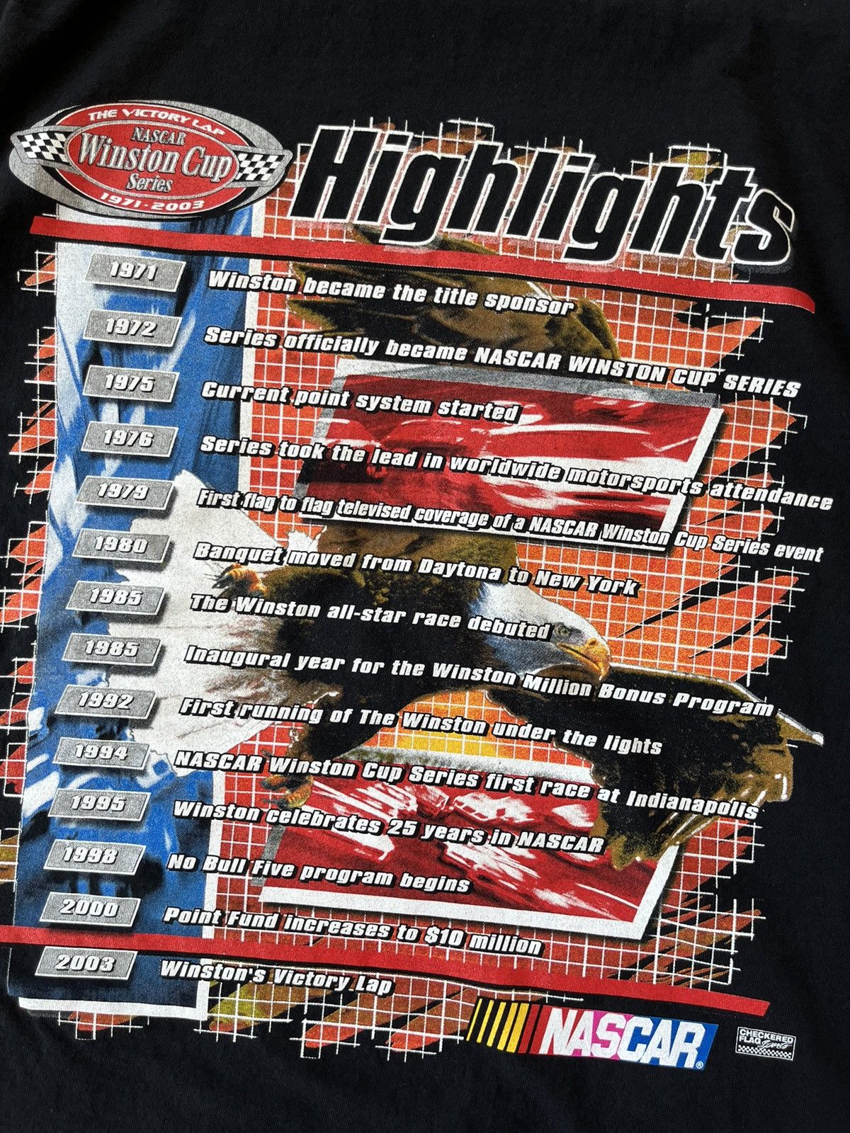 NASCAR Vintage 2003 Nascar Winston Cup Series Final Flight T-Shirt Size US L / EU 52-54 / 3 - 9 Thumbnail