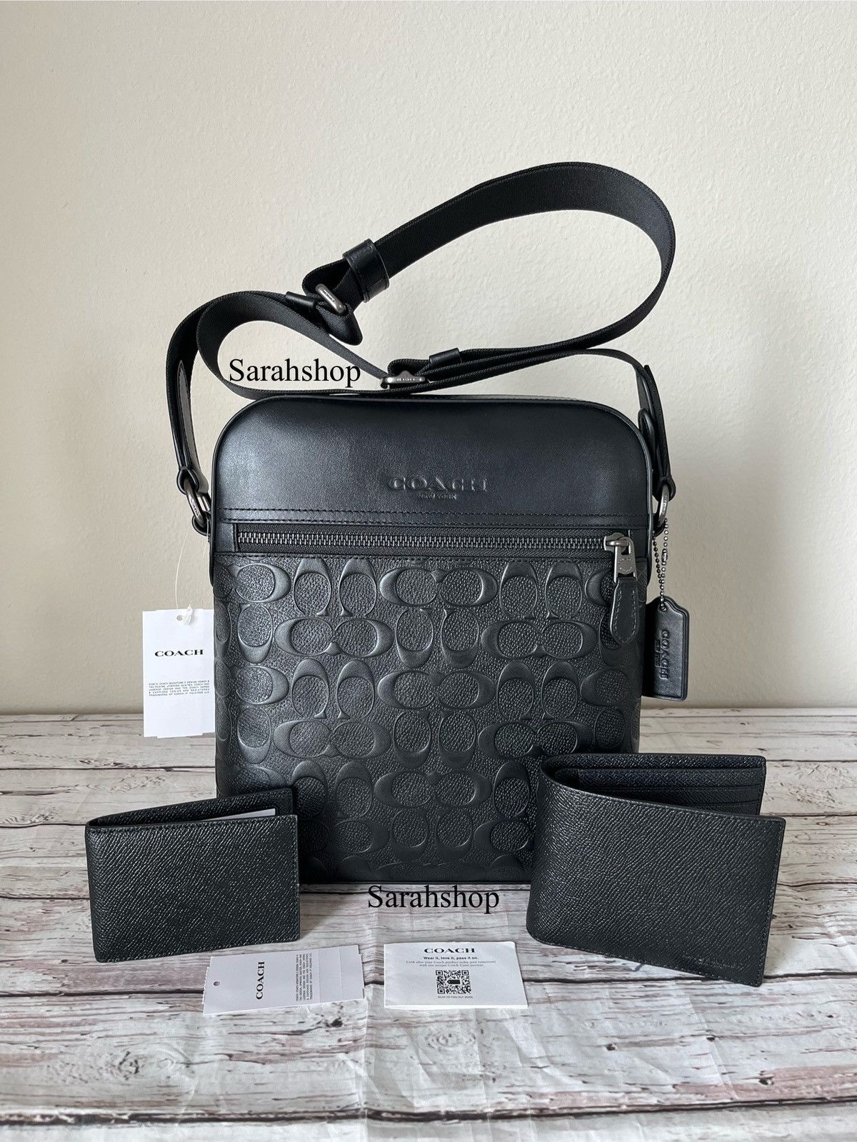 Coach Houston Flight Bag In Signature Leather Set