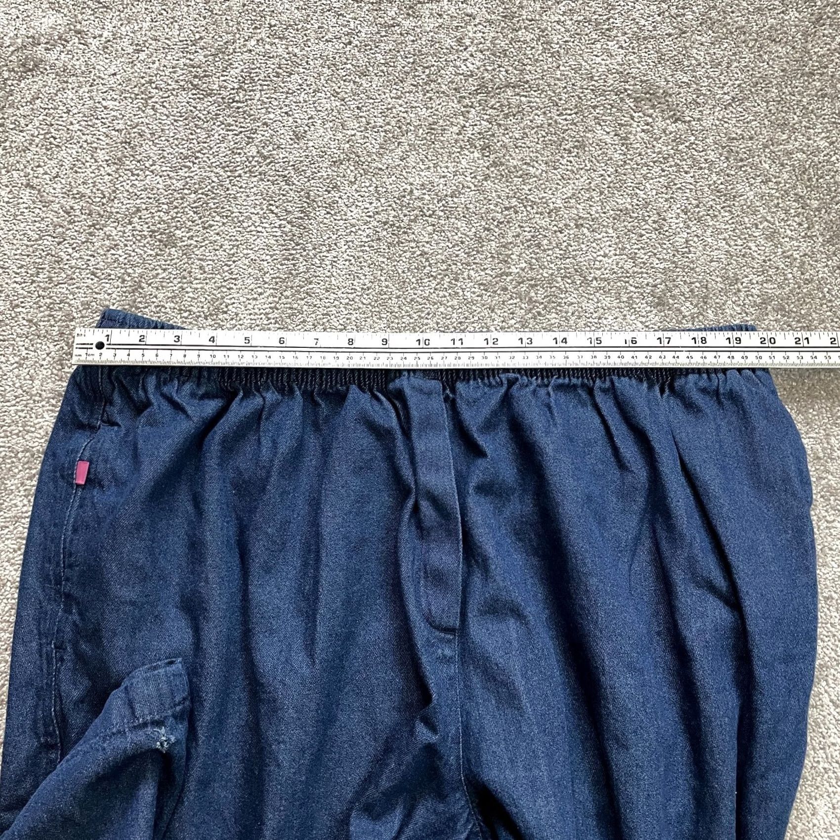 Vintage Woman Within Jeans Pants Womens Plus 28W Dark Wash Wide Leg Denim Cropped 40x20 Blue 100% Cotton Zip Adult Womens Size 27" / US 4 / IT 40 - 5 Thumbnail