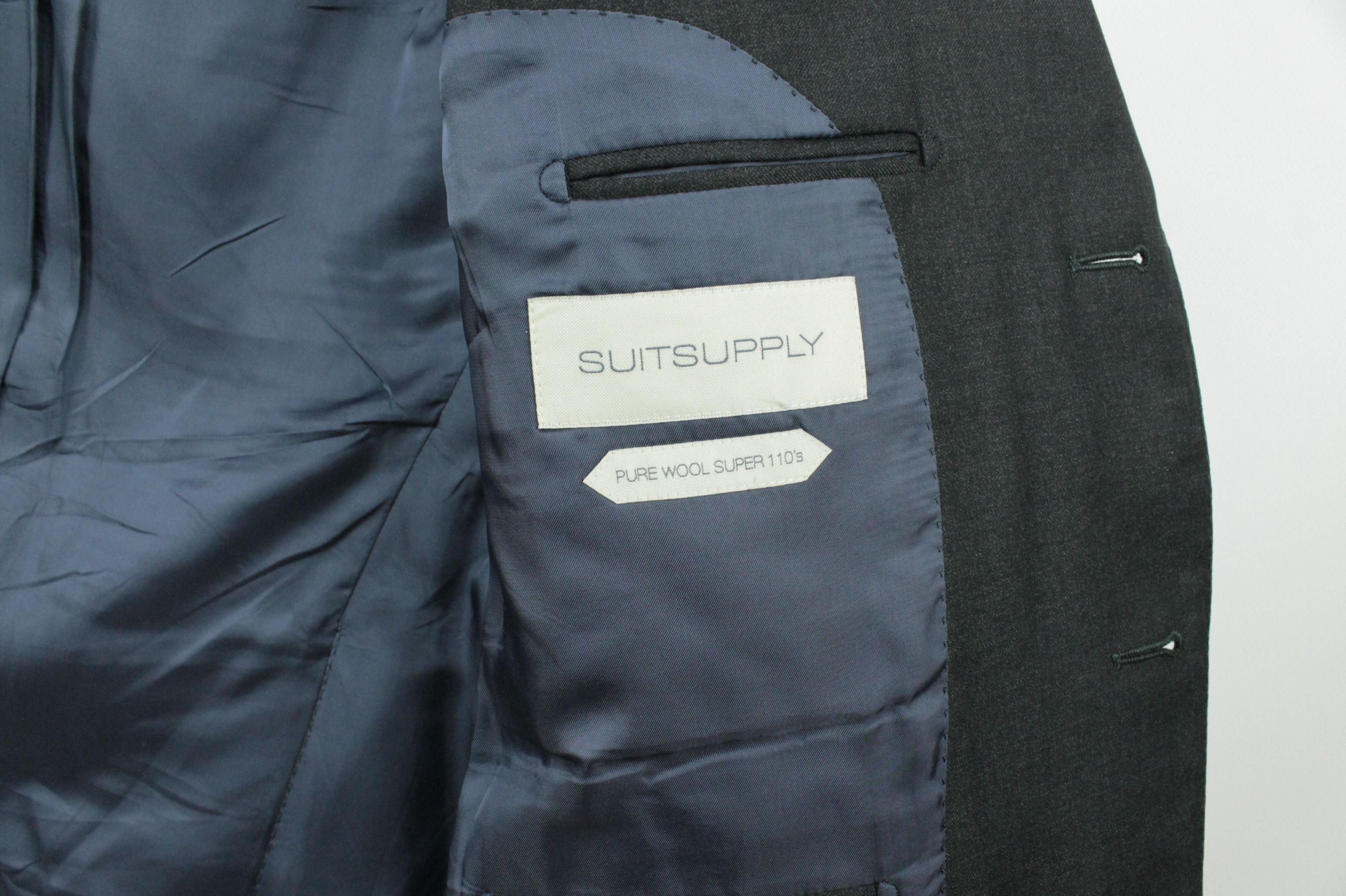 Suitsupply Suitsupply Napoli Gray Pure Wool Slim Fit Suit Blazer Jacket Size US M / EU 48-50 / 2 - 7 Thumbnail