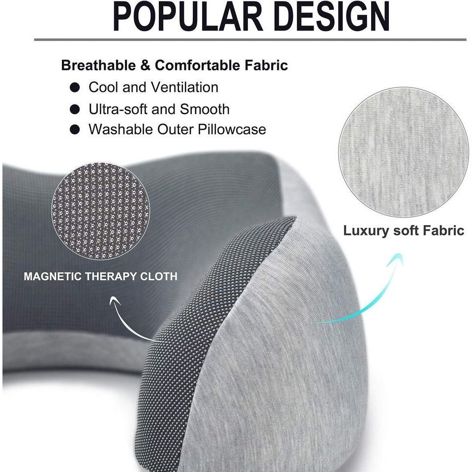 Other Travel Neck Pillow , 100% Pure Memory Foam Pillow, Portable Size ONE SIZE - 3 Thumbnail