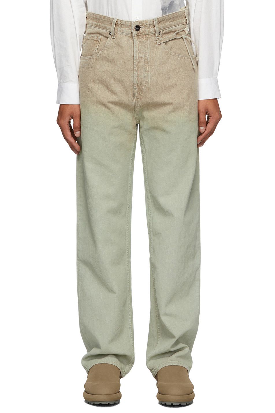 image of Jacquemus Beige/green Le Jean Pants in Brown, Men's (Size 30)