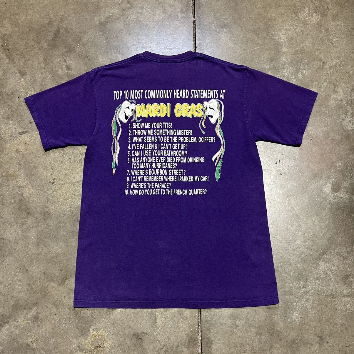 Vintage Vintage Mardi Gras New Orleans Tee 90s USA Adult Humor USA Size US L / EU 52-54 / 3 - 5 Thumbnail