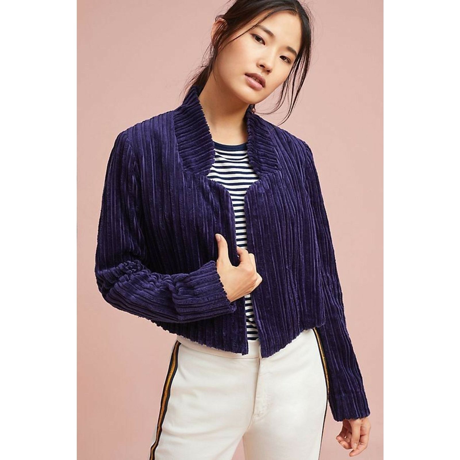Anthropologie Anthropologie Cropped Corduroy Blazer by Cartonnier Size 6 Size M / US 6-8 / IT 42-44 - 2 Thumbnail