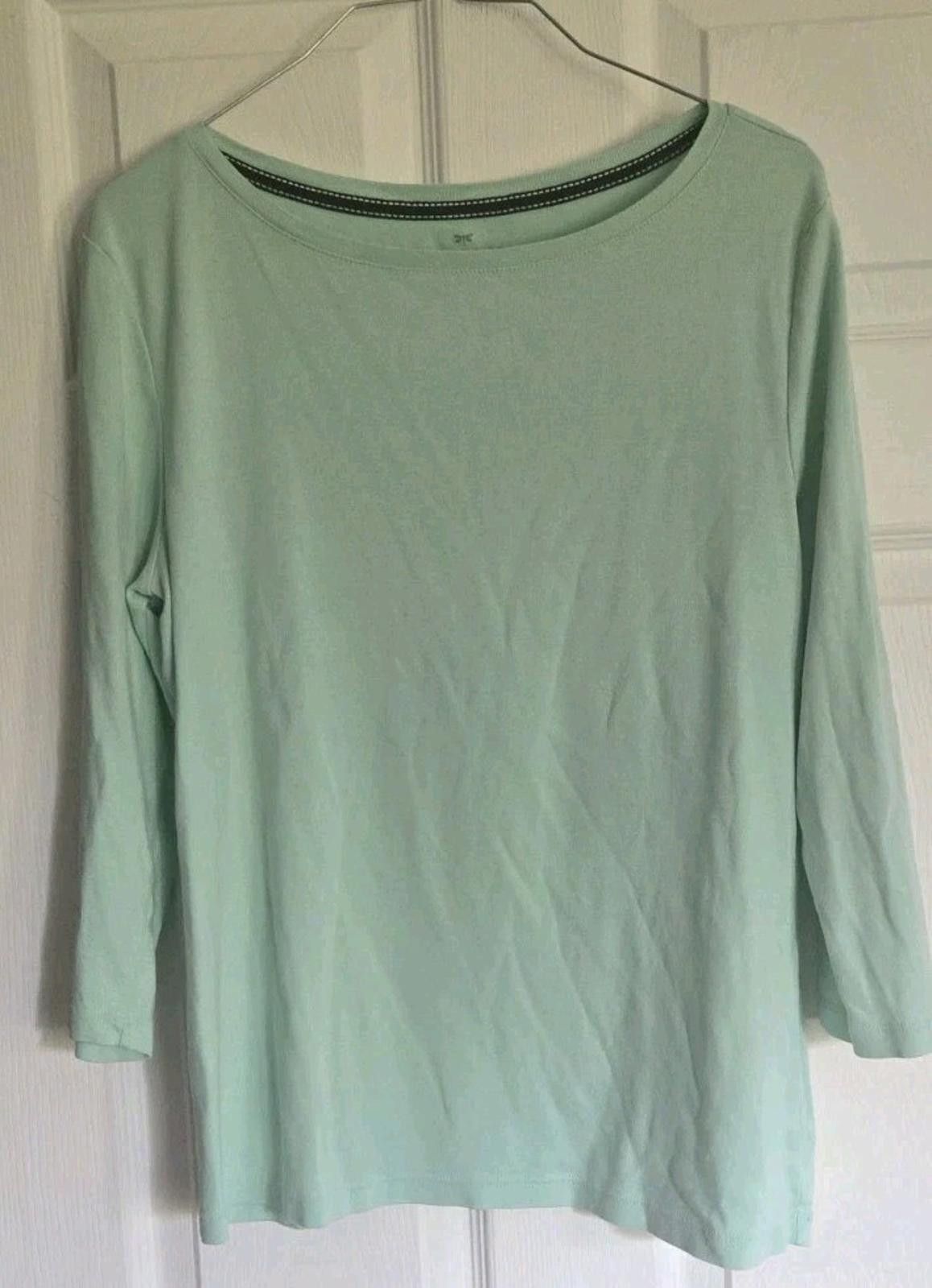 Other Talbots Bateau Neck Tee Top Pima Cotton 3 Quarter Sleeves Te Size L / US 10 / IT 46 - 2 Thumbnail