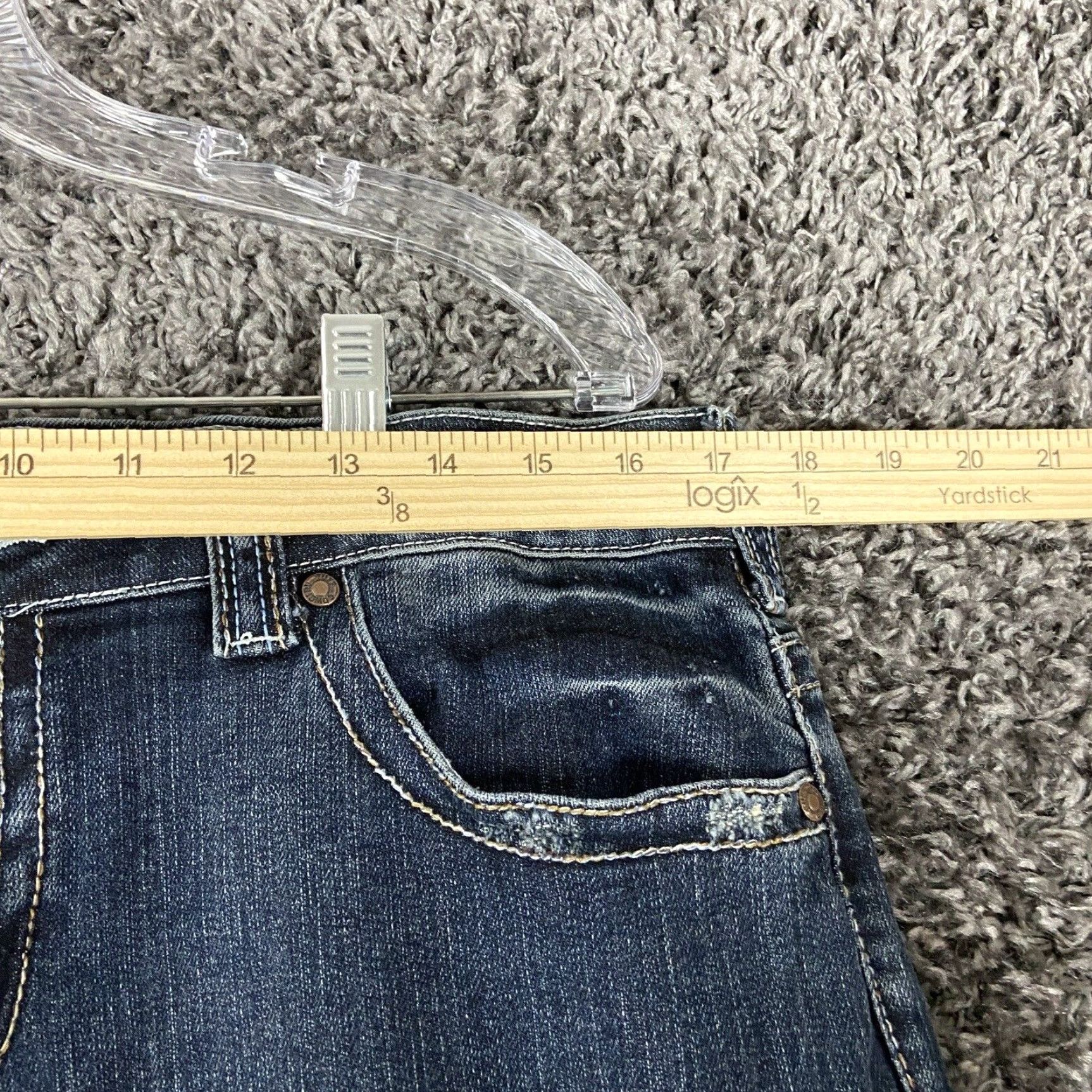 CO VINTAGE Cowboy Tuff Co Dark Don’t Fence Me In Jeans Women’s 32 Blue Bootcut Womens 32 Jeans Size 24" / US 00 / IT 34 - 5 Thumbnail