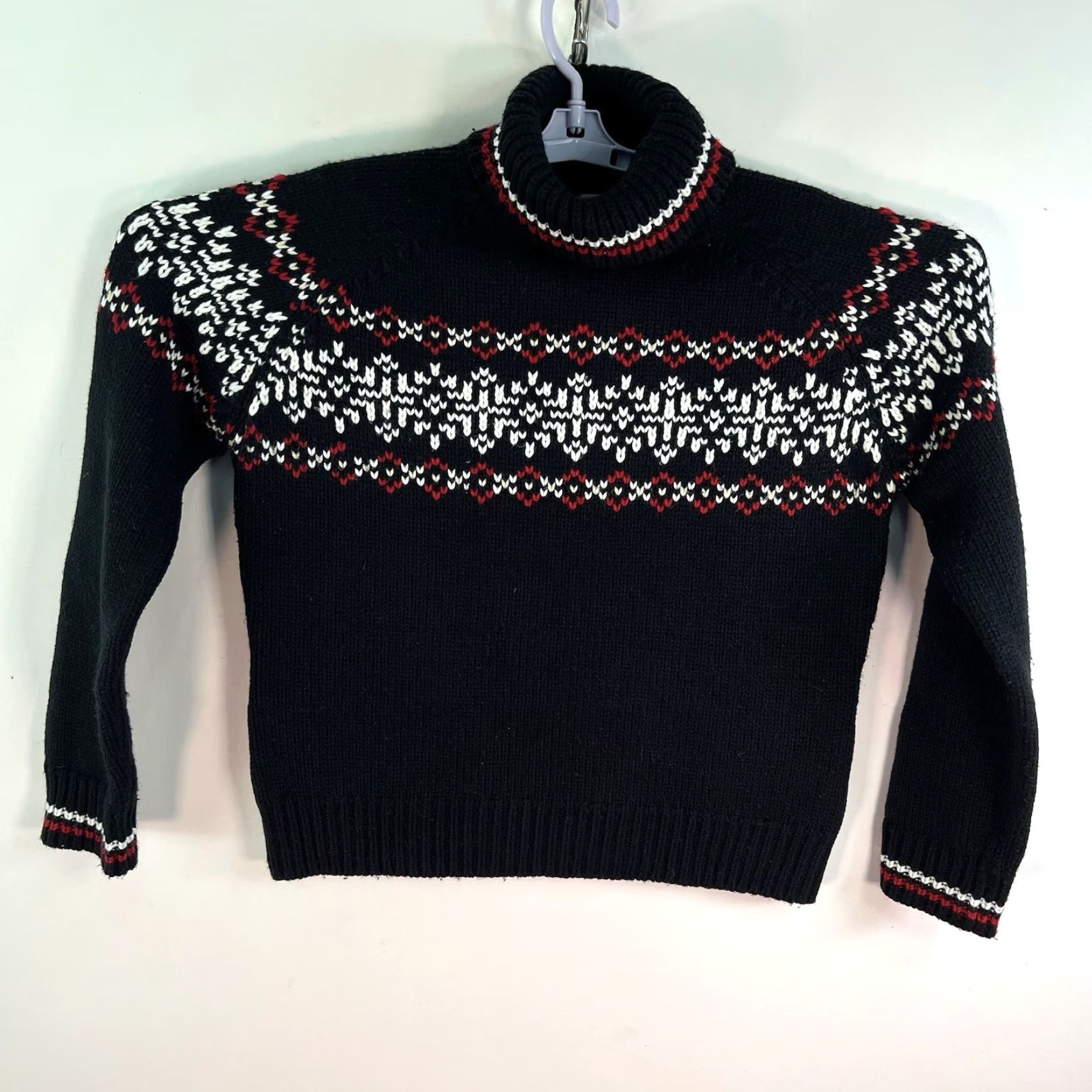 Vintage VINTAGE St. John's Bay Black Geometric Sweater Womens Size L Mock Neck Chunky-Knit Winter Size L / US 10 / IT 46 - 5 Thumbnail