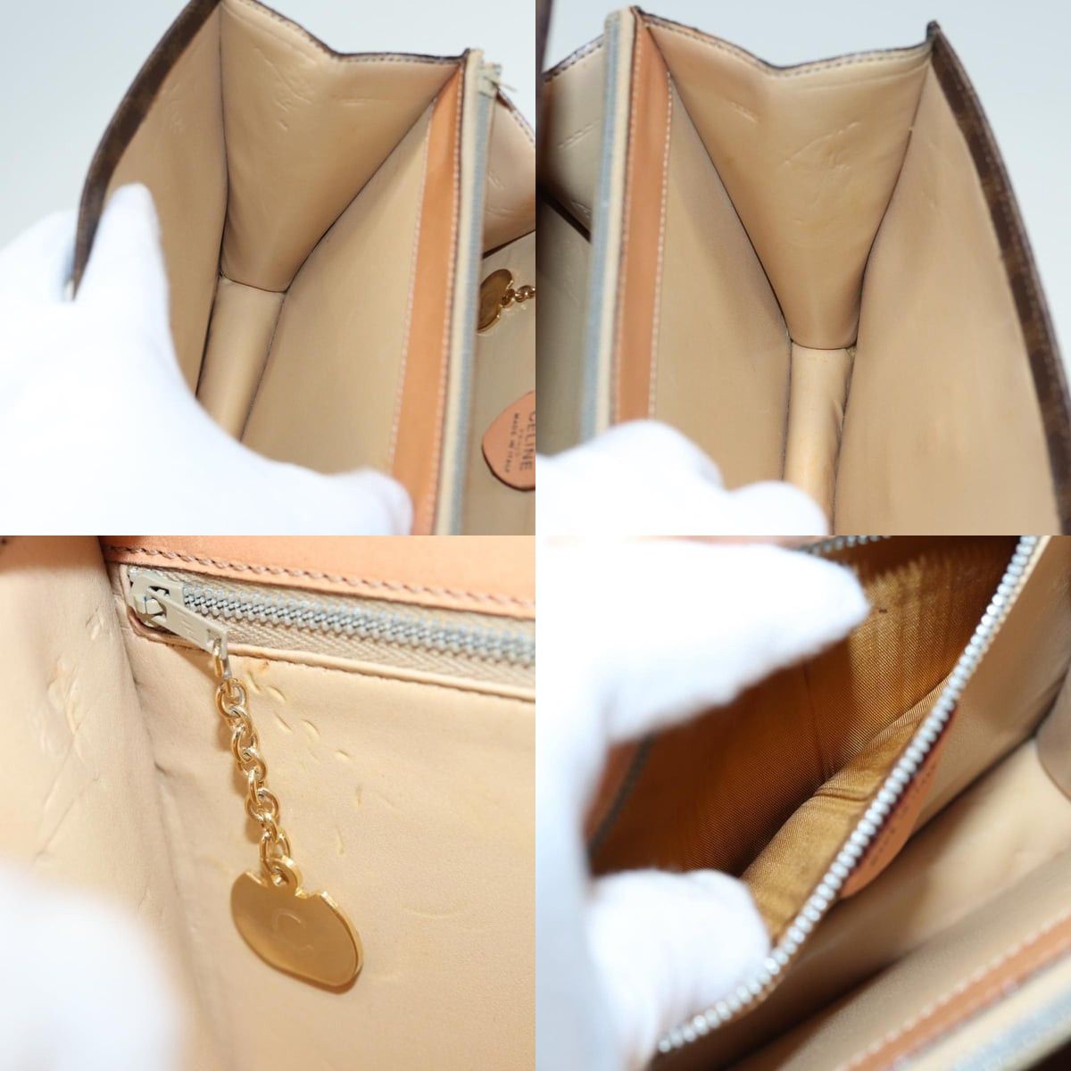 Celine CELINE Macadam Canvas Shoulder Bag Pvc Leather Brown Size ONE SIZE - 13 Thumbnail