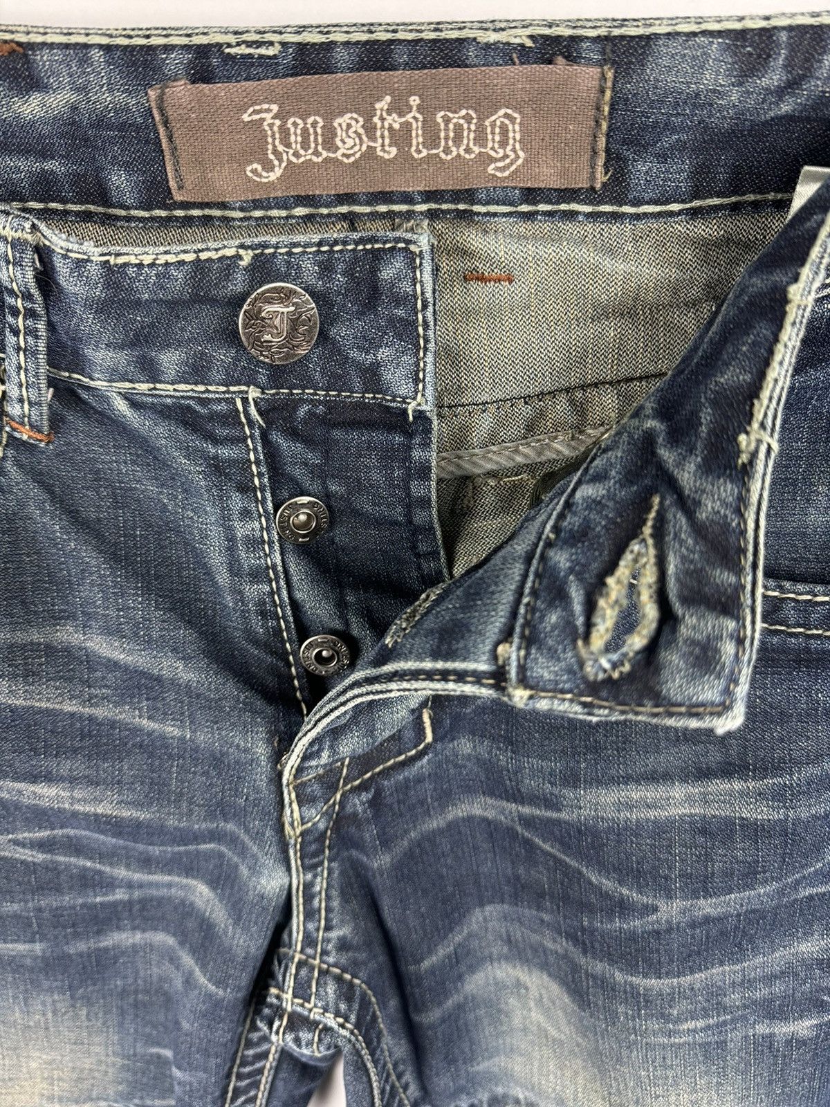 Affliction Vintage Y2K Opium Faded Electric Style Justing Denim Jeans Size US 30 / EU 46 - 6 Thumbnail