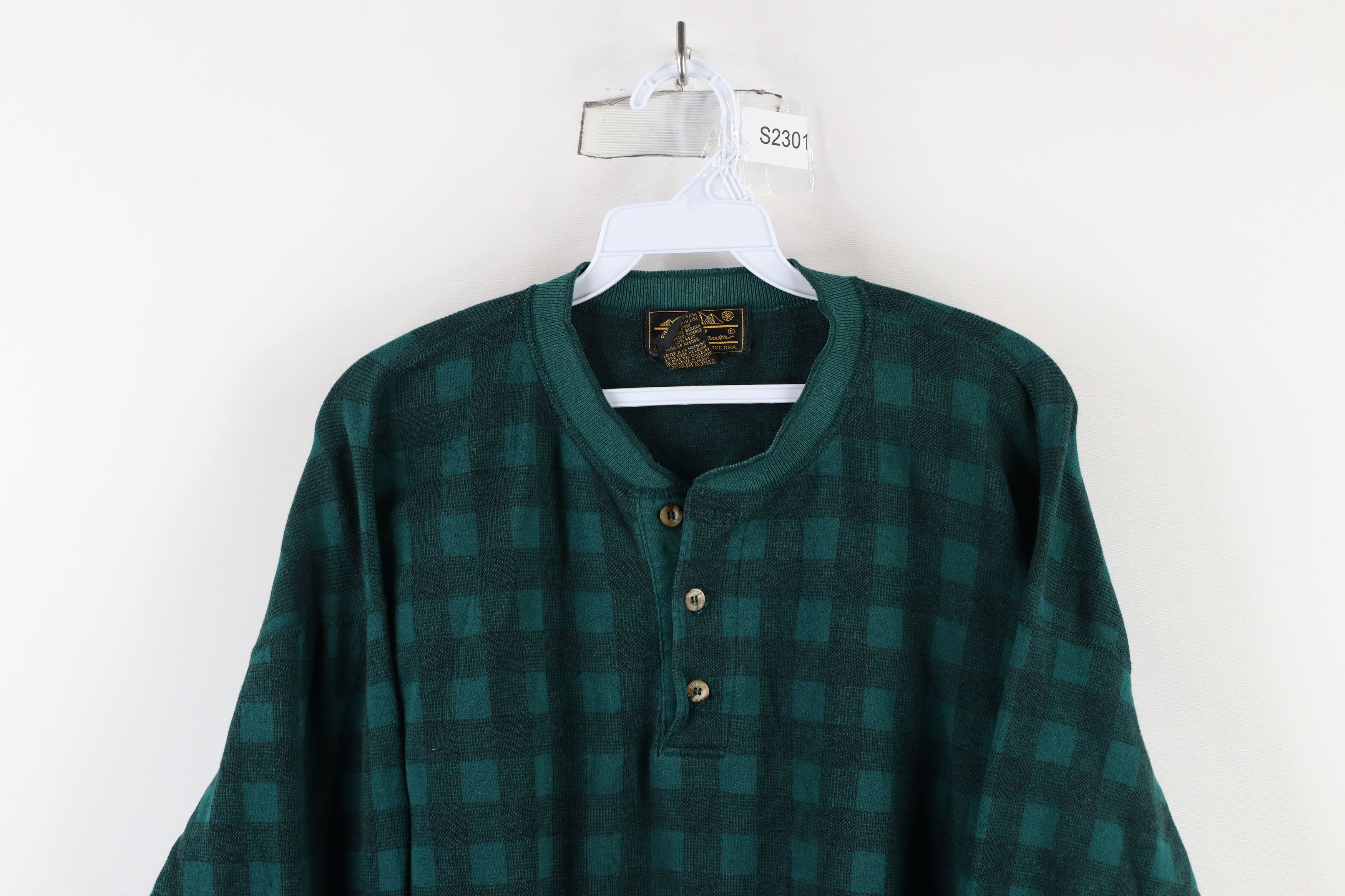 Eddie Bauer × Vintage Vintage 90s Eddie Bauer Long Sleeve Henley T-Shirt Green USA Size US XL / EU 56 / 4 - 2 Thumbnail
