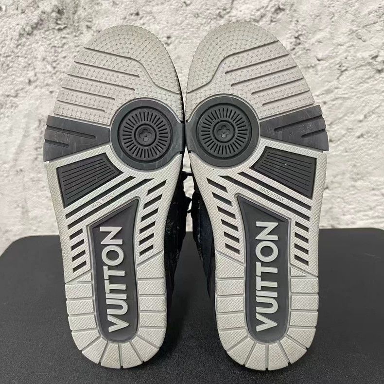 Louis Vuitton Louis Vuitton LV Trainer Black Denim Sneakers -2505 Size US 5 / EU 37 - 7 Thumbnail