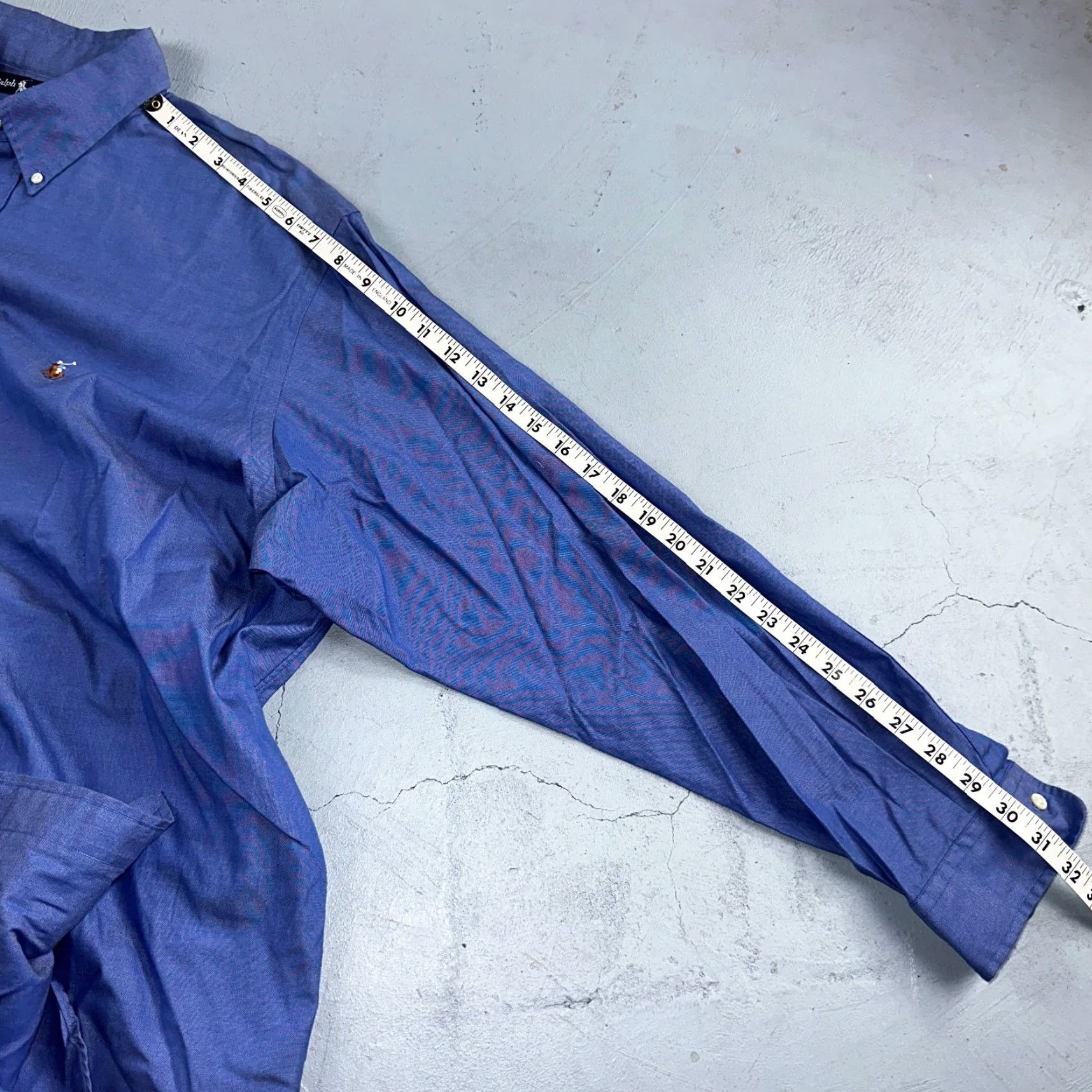 Polo Ralph Lauren Ralph Lauren Shirt Mens 17.5 Long Sleeve Button Up Pony Yarmouth Cotton Blue Knit Check Button-Up Mens Regular Collar Polo Ralph Lauren Size US XXL / EU 58 / 5 - 7 Thumbnail