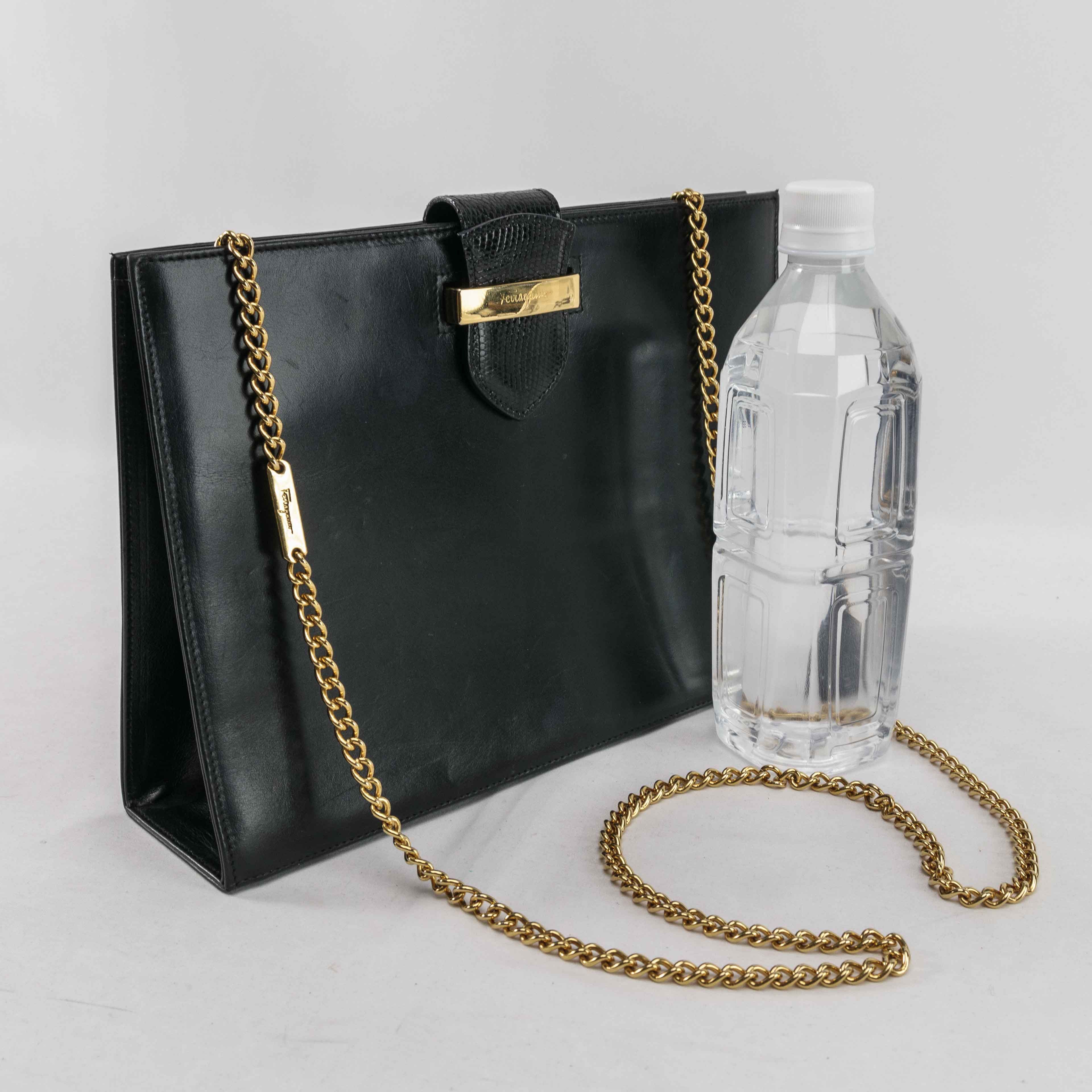 Salvatore Ferragamo Salvatore Ferragamo Vintage Black Leather Shoulder Bag Size ONE SIZE - 16 Thumbnail