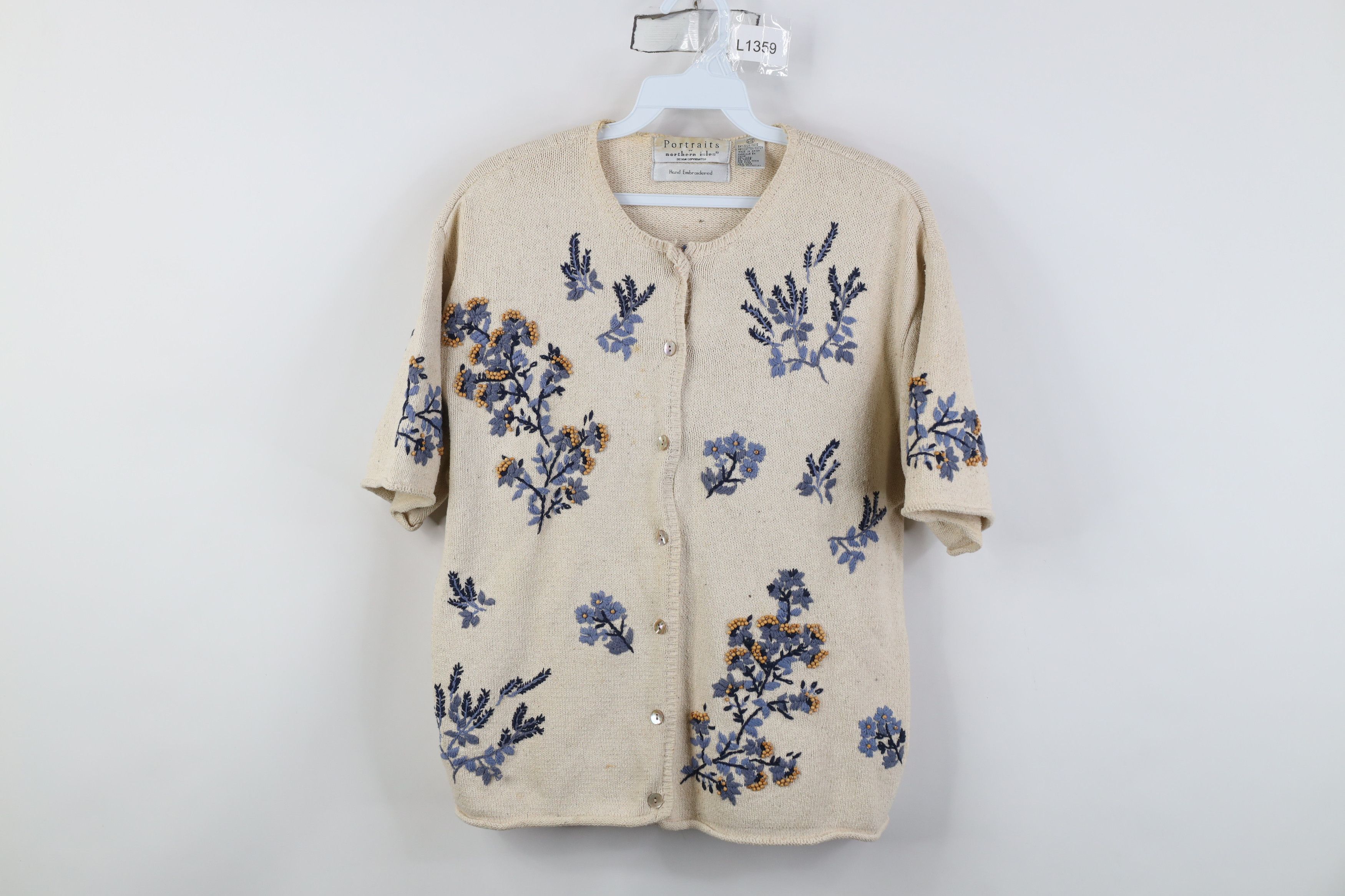 Vintage Vintage 90s Streetwear Flower Silk Blend Knit Sweater Size L / US 10 / IT 46 - 1 Thumbnail