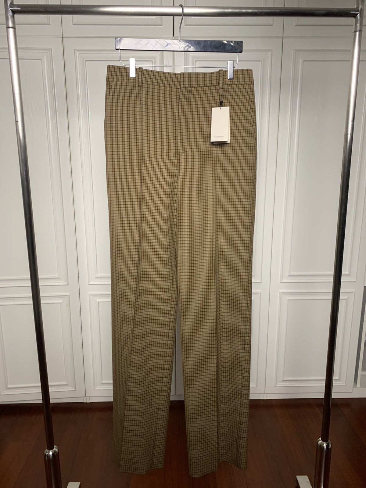 Saint Laurent Paris Saint Laurent 2025FW Houndstooth High waist wool pants Size US 30 / EU 46 - 1 Thumbnail