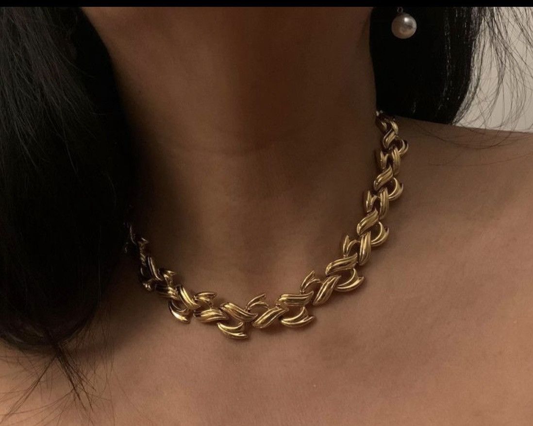 Vintage D’Orlan signed choker gold tone chain Size ONE SIZE - 1 Thumbnail