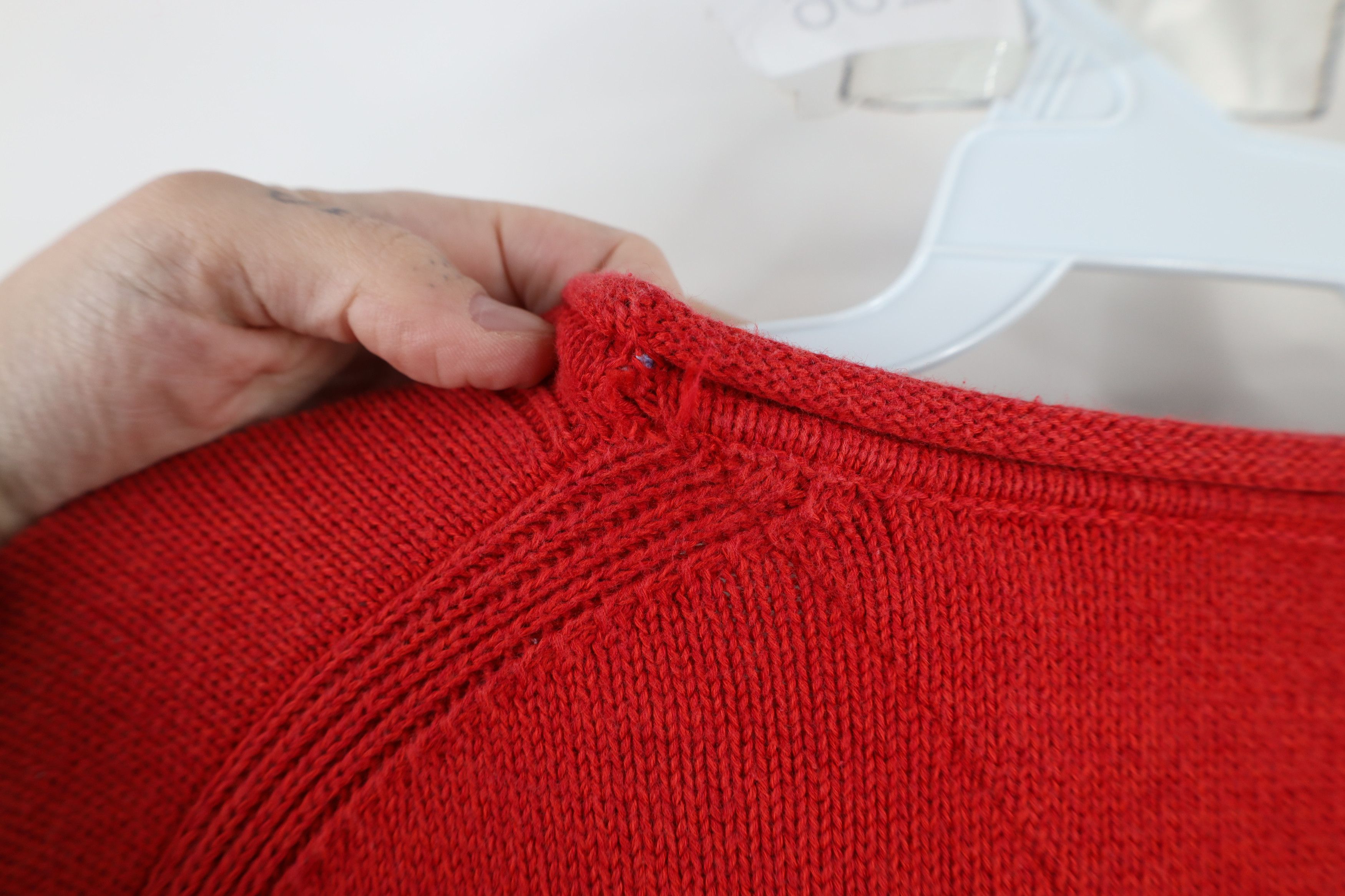 Tommy Hilfiger × Vintage Vintage 90s Tommy Hilfiger Cotton Marled Knit Sweater Red Size US L / EU 52-54 / 3 - 7 Thumbnail